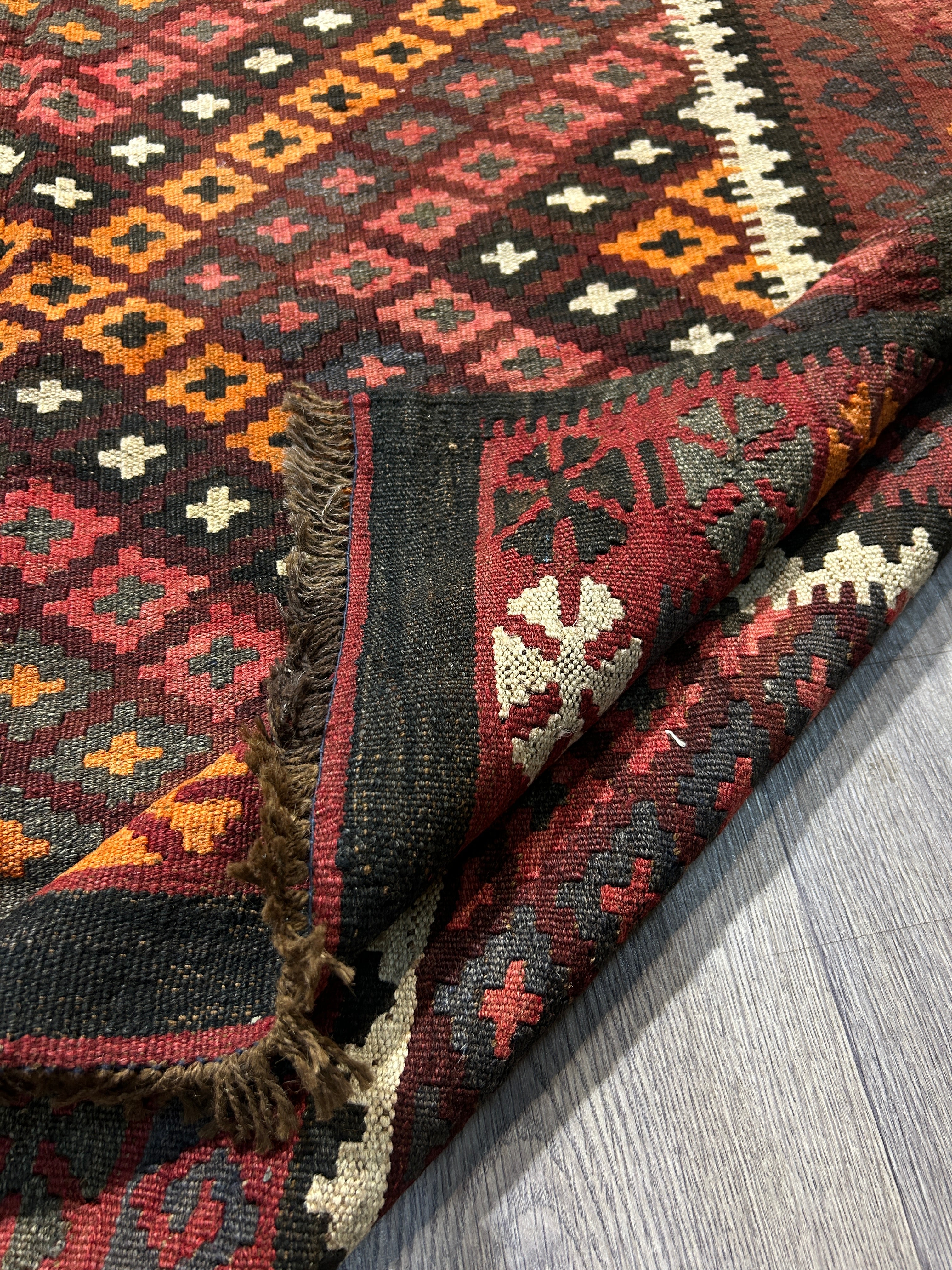 Vintage Persian Kilim Wool Rug 218cm x 142cm