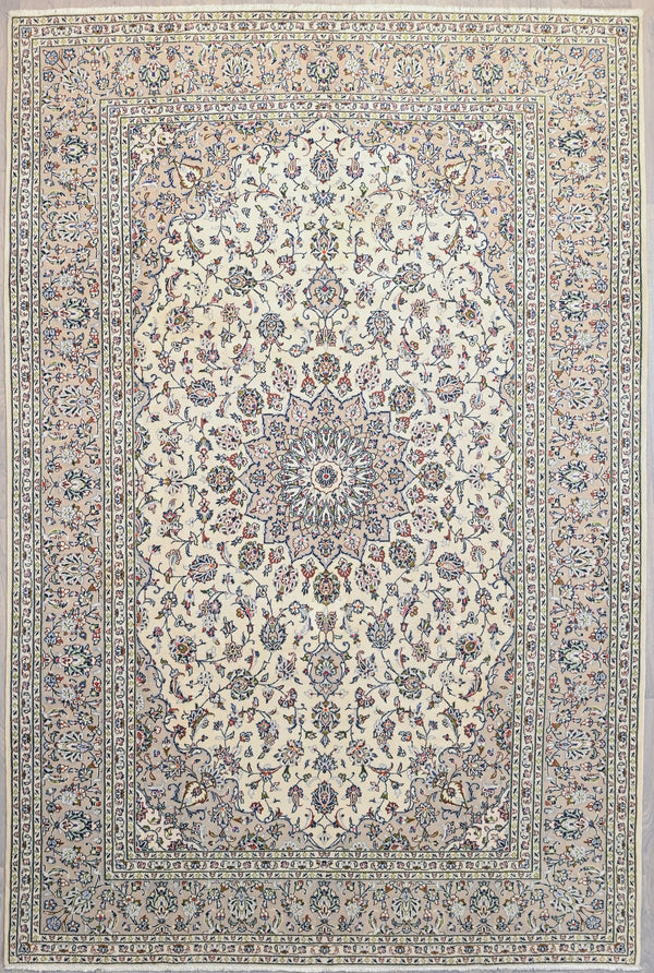 Beige Cream  Persian Kashan Wool Rug 367cm x 251cm