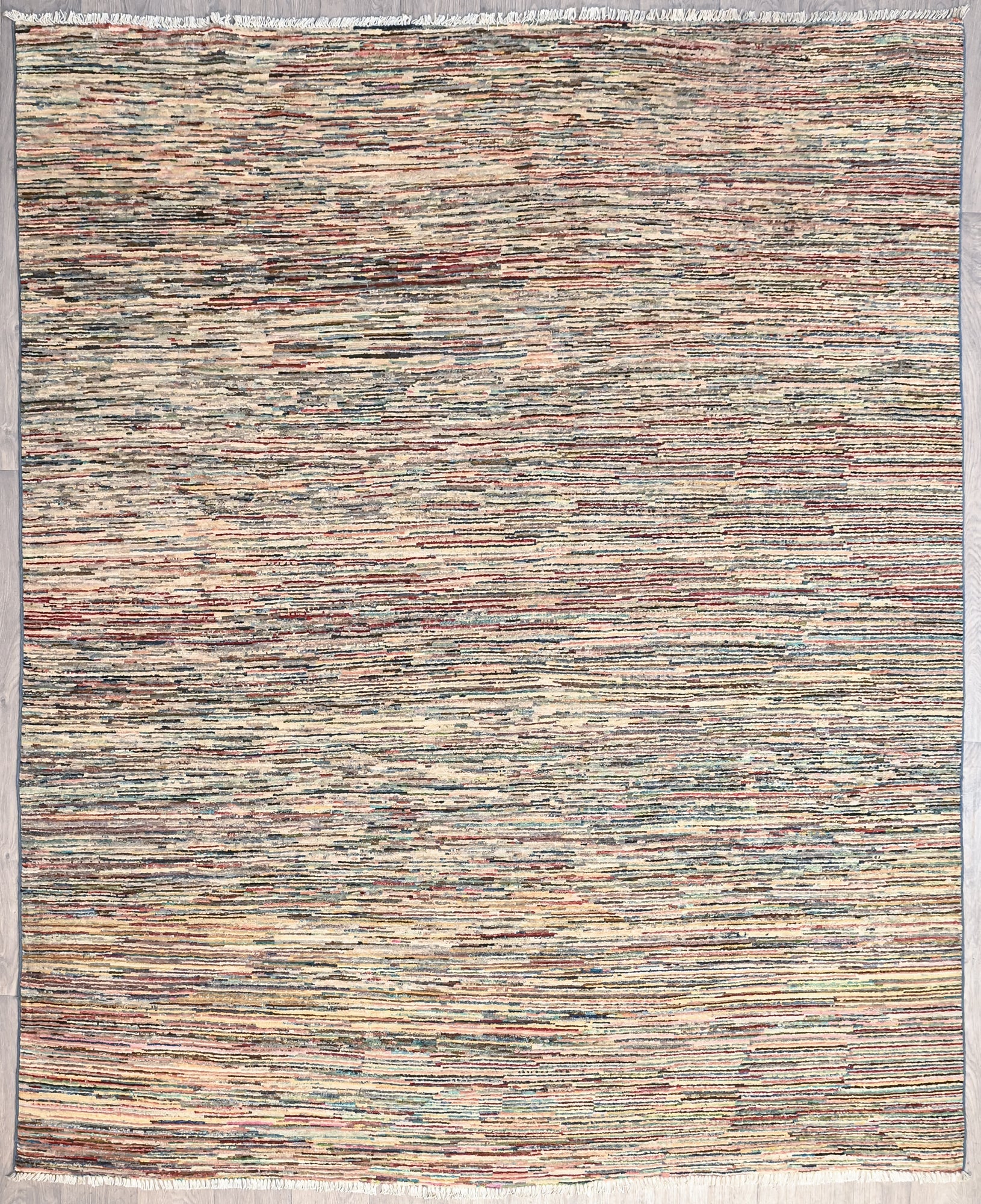 Natural Veg Dye Afghan Chobi Stripi Wool Rug 292cm x 240cm