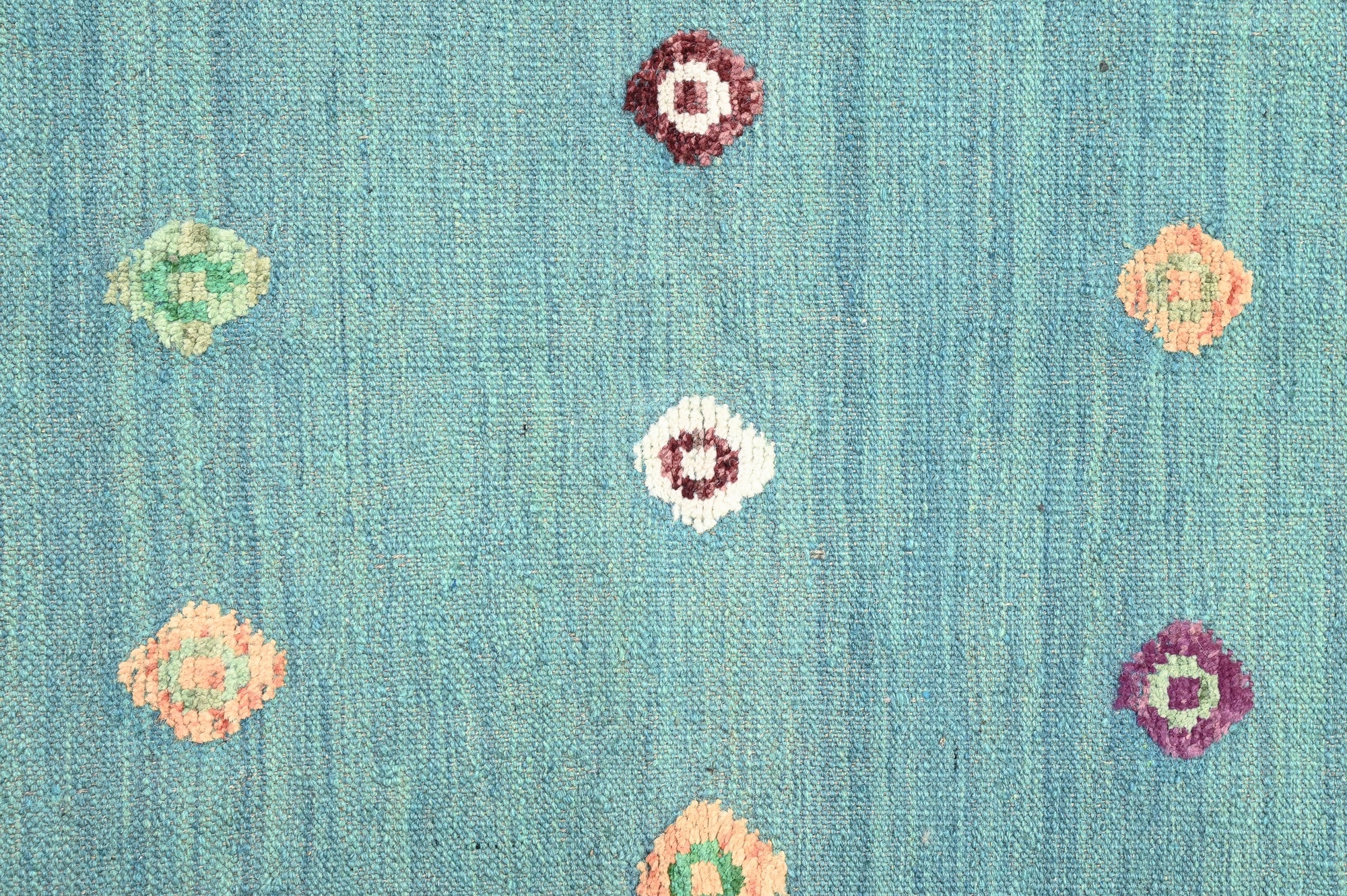 Light Blue Persian Barjasta Kilim Wool Rug 287cm x 256cm