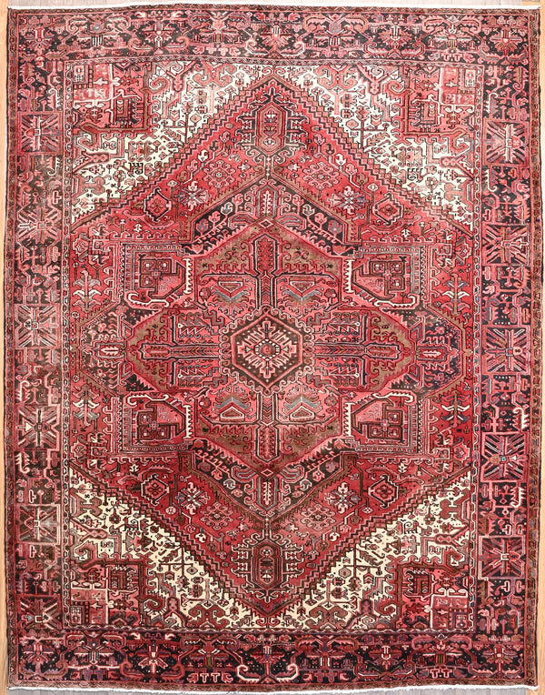 Muted Red Vintage c.1950  Persian Heriz Wool Rug 390cm x 305cm