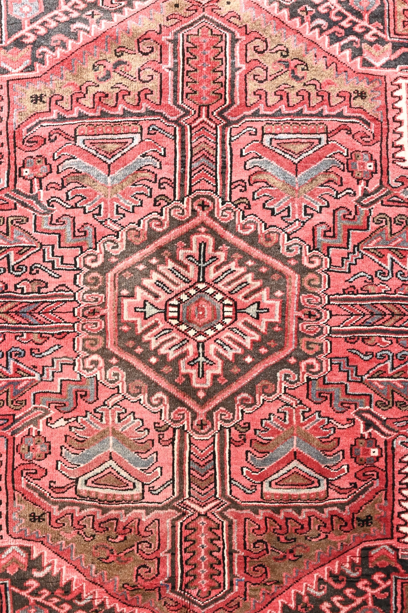 Muted Red Vintage c.1950  Persian Heriz Wool Rug 390cm x 305cm