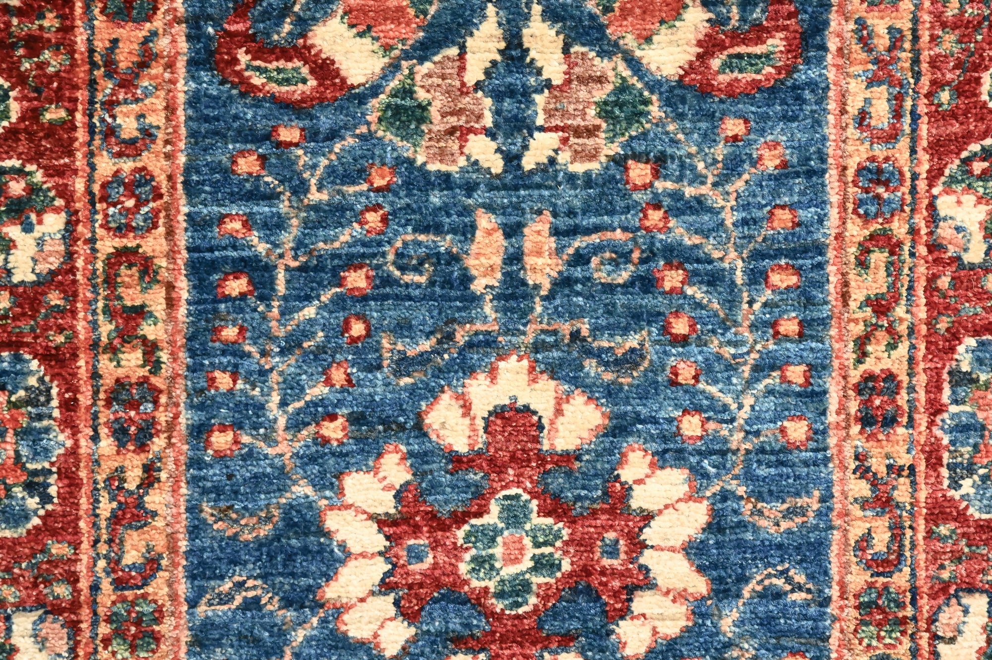 Blue Afghan Chobi Extra-long Wool Runner 688cm x 80cm