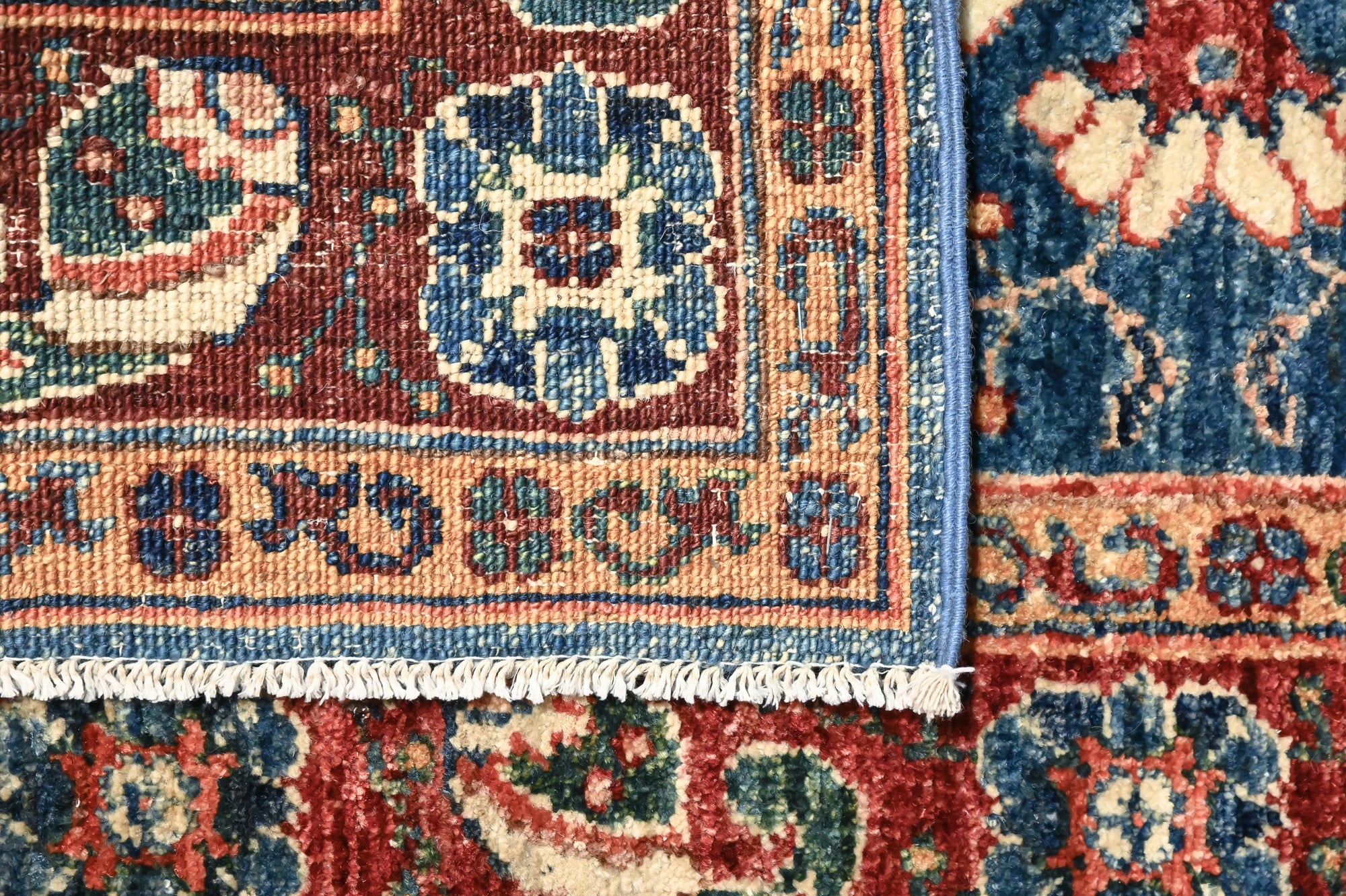 Blue Afghan Chobi Extra-long Wool Runner 688cm x 80cm