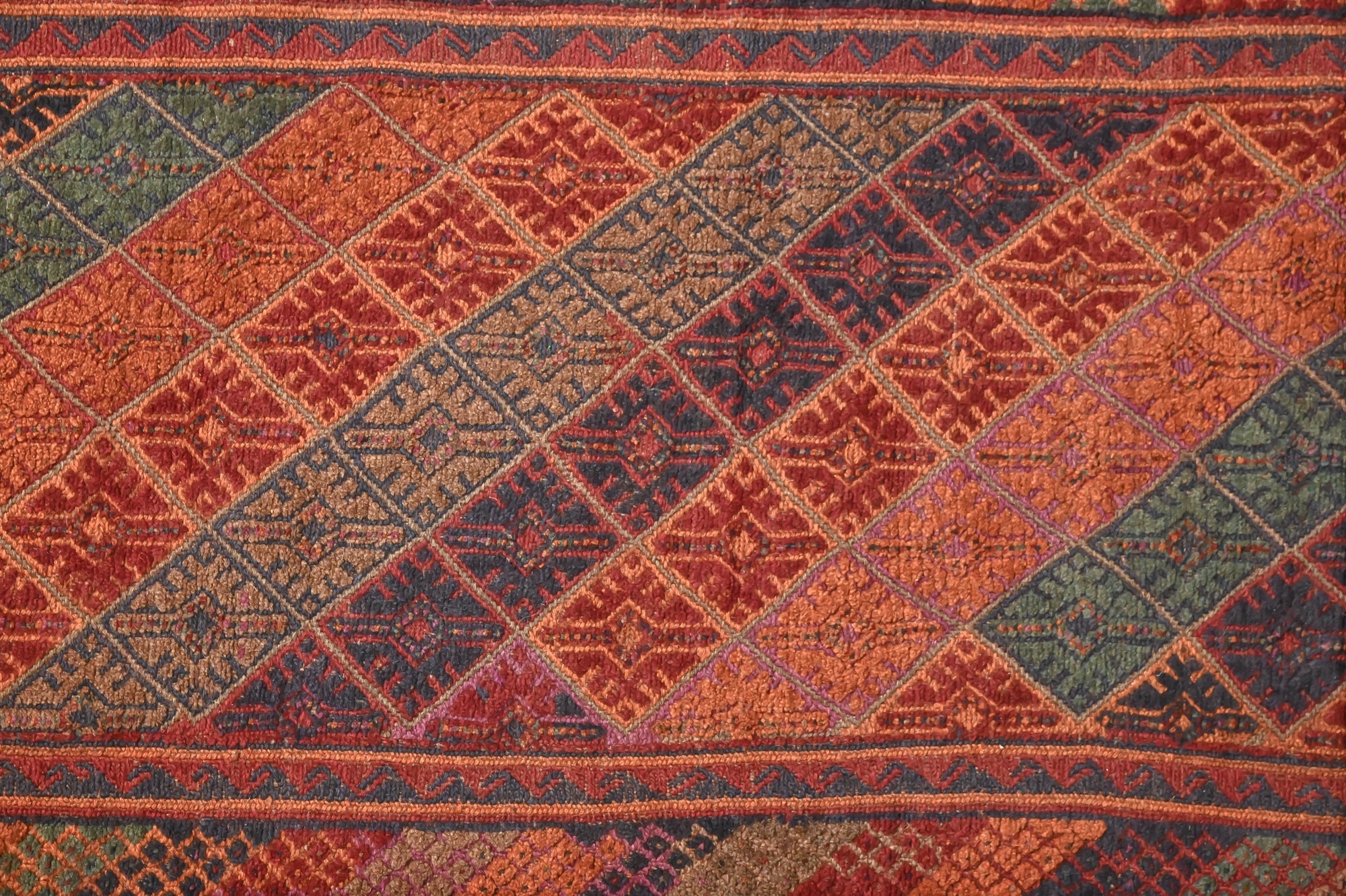 Red Persian Meshwani Tribal Wool Runner 371cm x 90cm