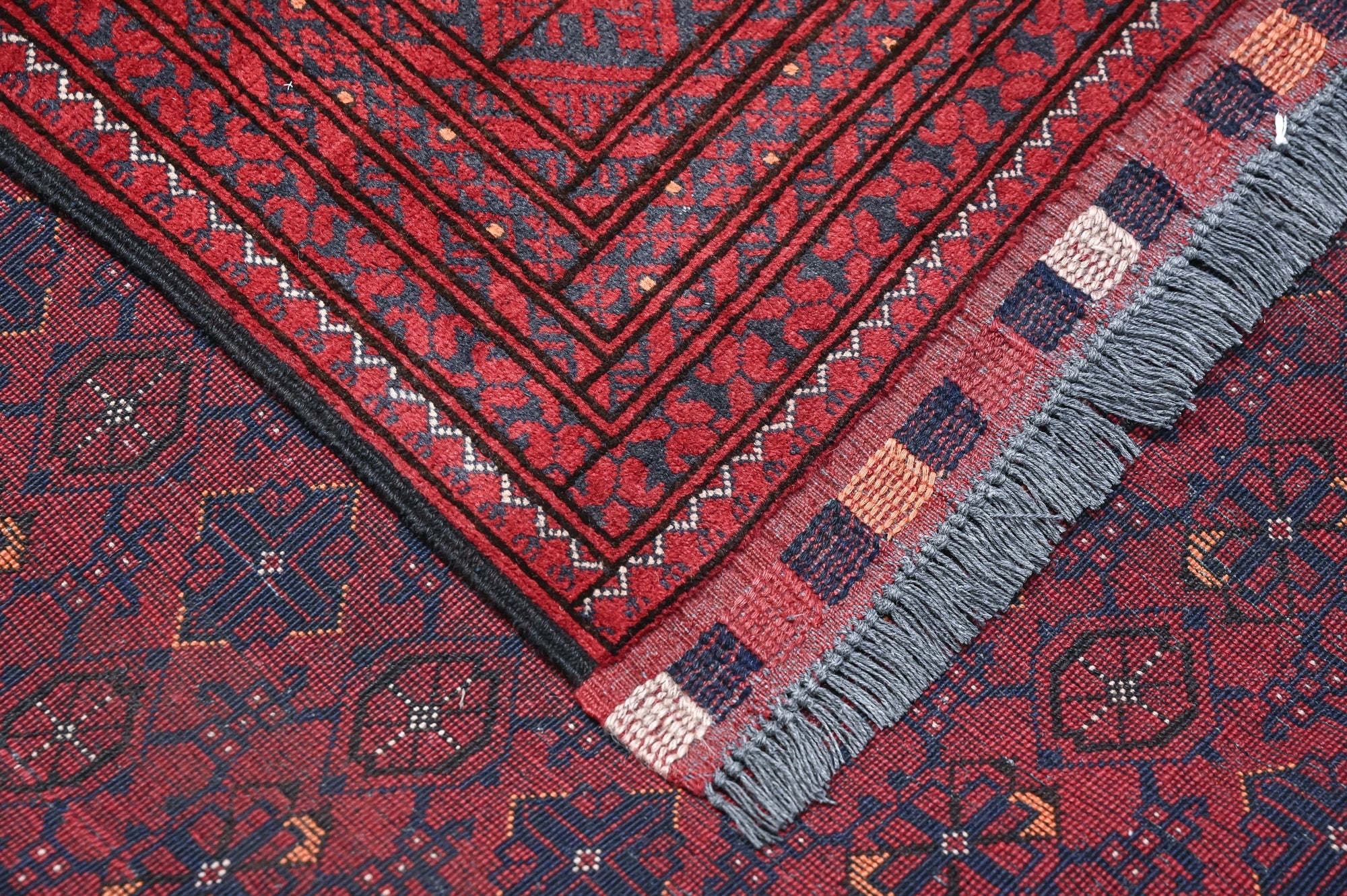 Red Afghan Vintage Kundus Wool Rug 288cm x 192cm