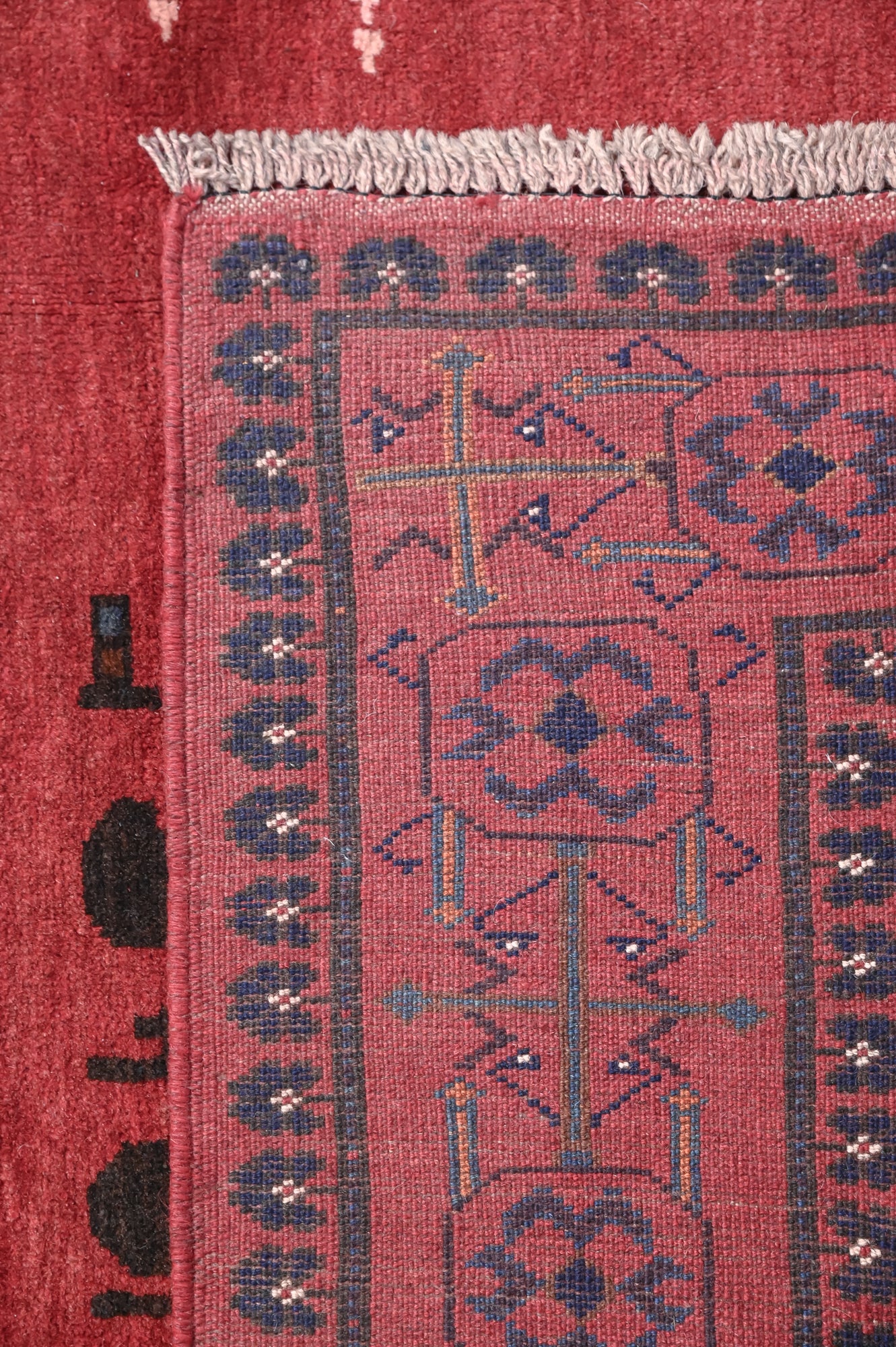 Red Vintage Afghan War Design Rug 289cm x 212cm