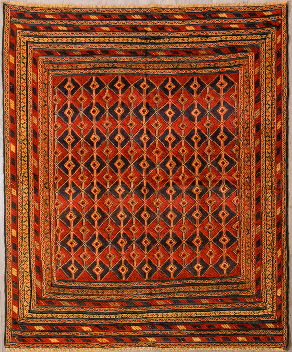 Red Persian Meshwani Wool Rug 186cm x 153cm