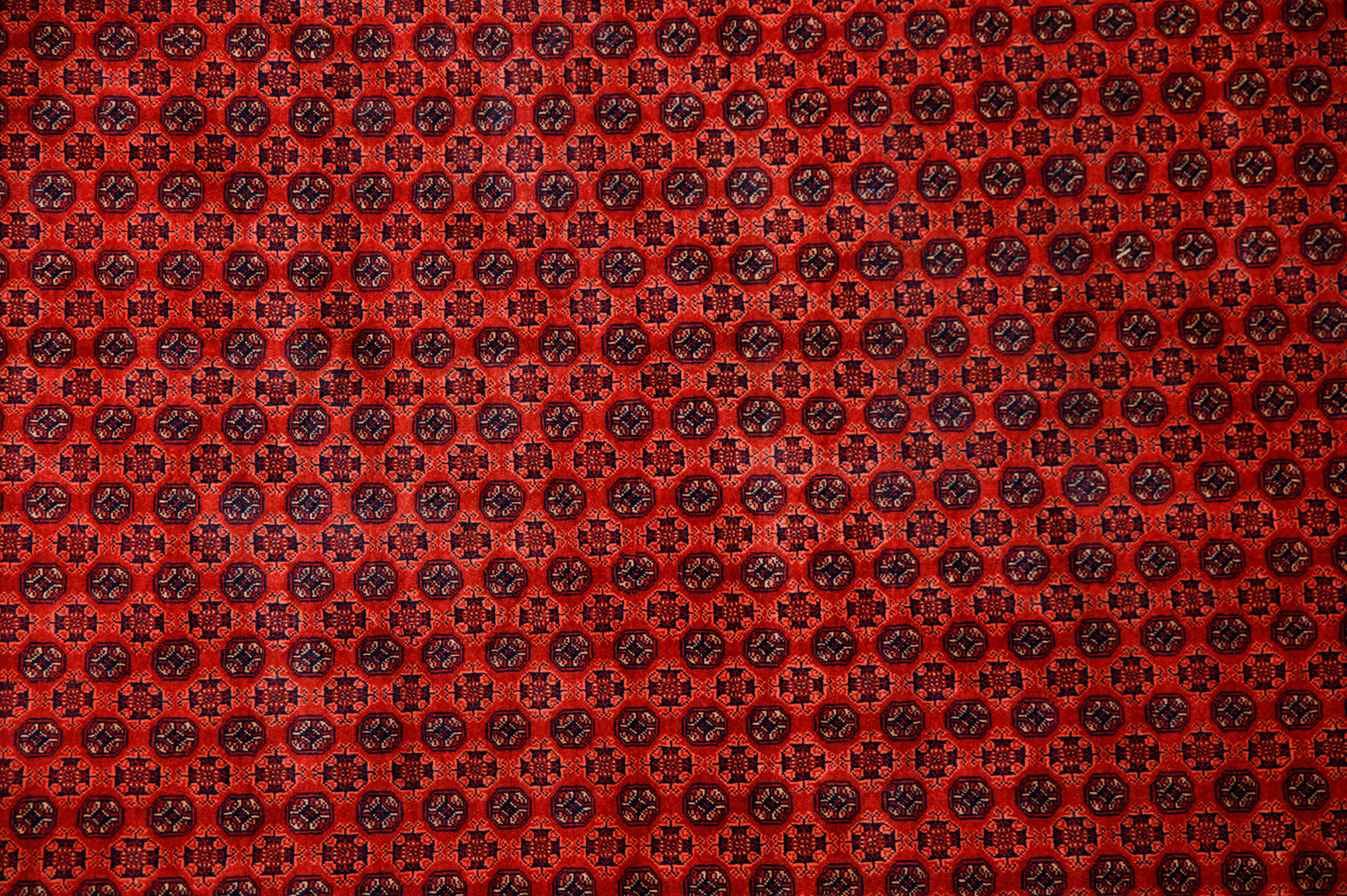 Deep Red Afghan Khoja Roshnai Wool Rug 292cm x 200cm