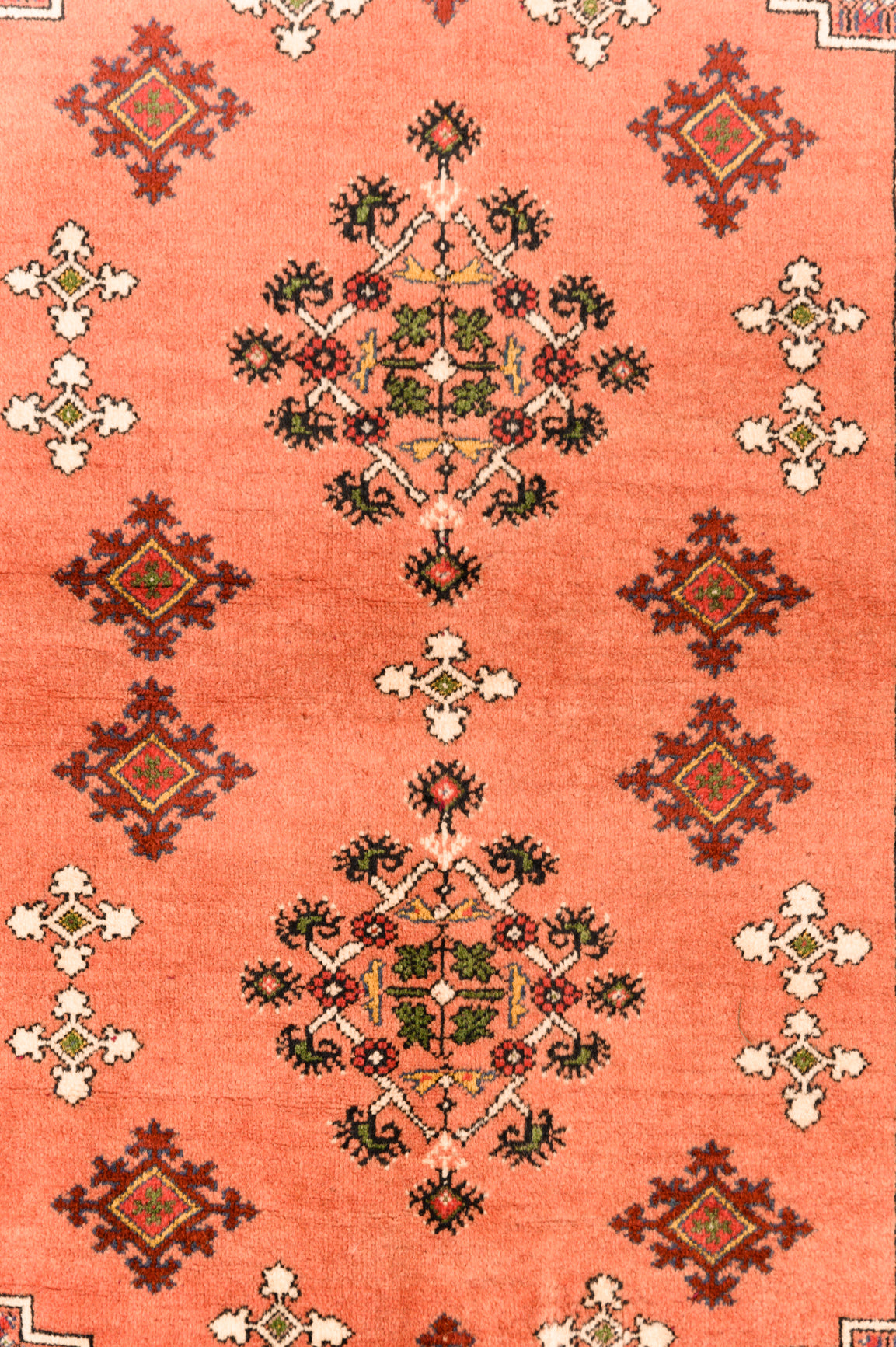 Pink Afghan Herati Silk n Wool Rug 145cm x 84cm