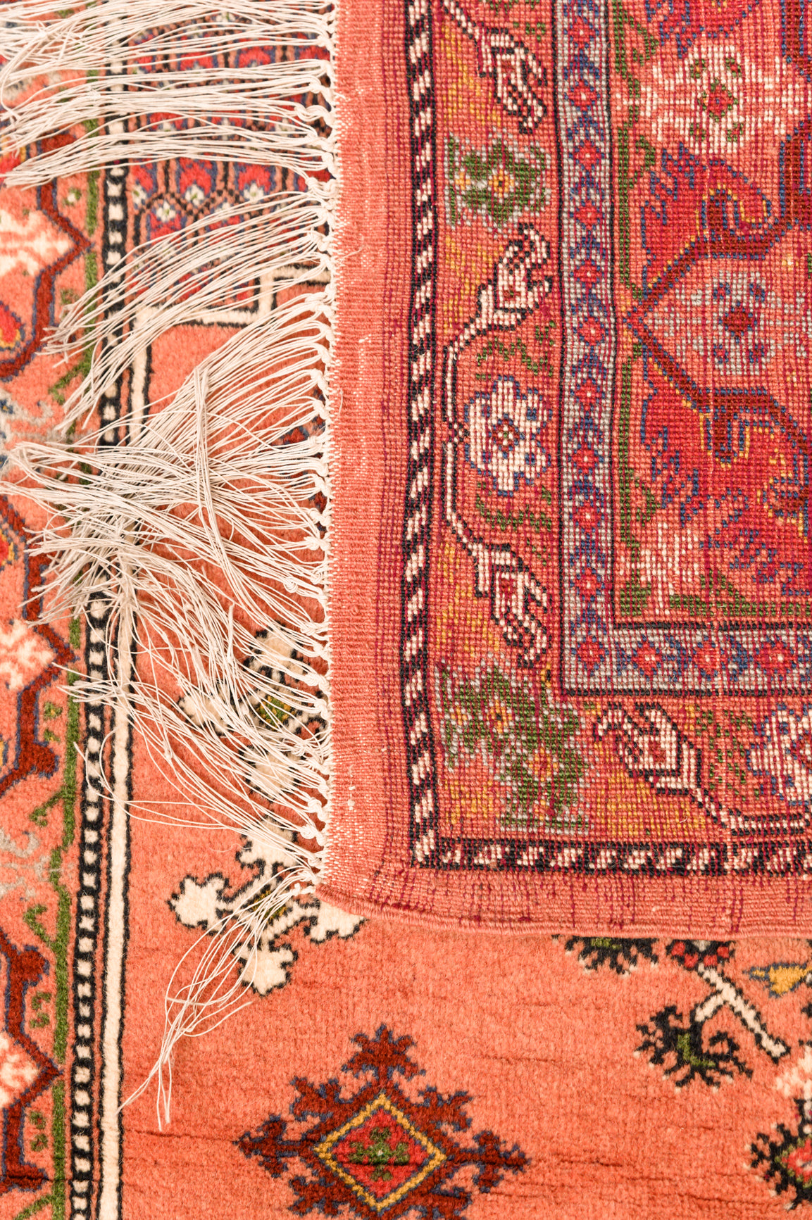 Pink Afghan Herati Silk n Wool Rug 145cm x 84cm