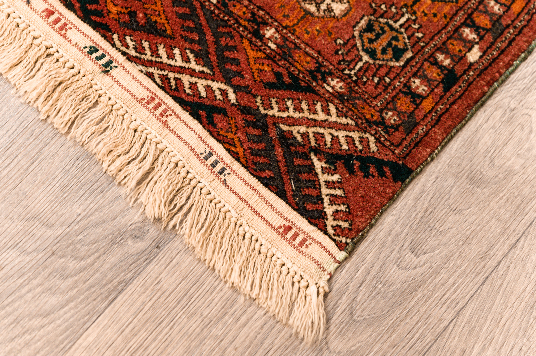 Vintage Persian Turkoman Wool Rug 115cm x 81cm
