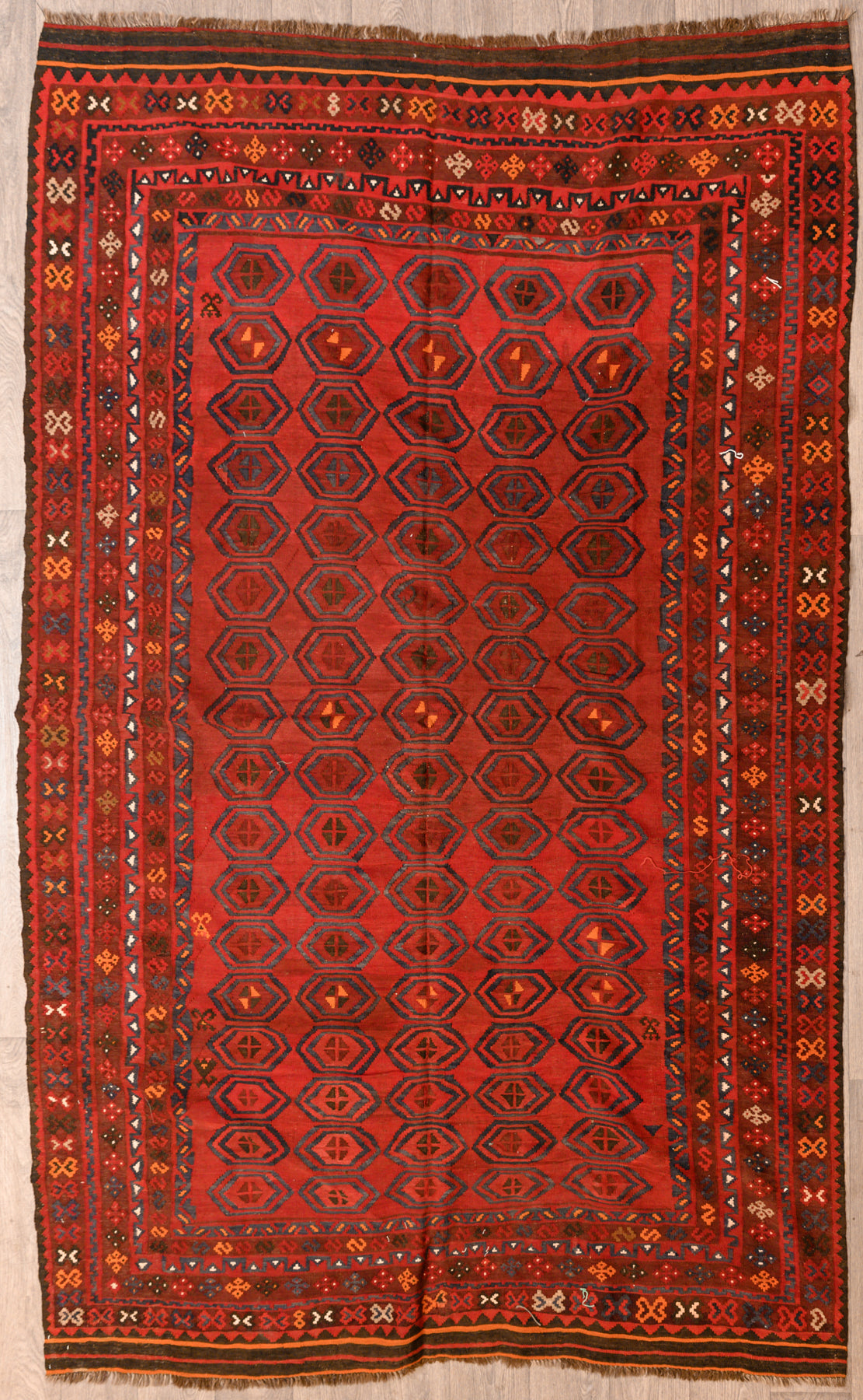 Red Vintage Persian Kilim 275cm x 225cm