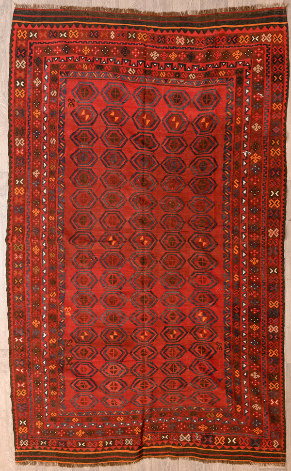 Red Vintage Persian Kilim 275cm x 225cm