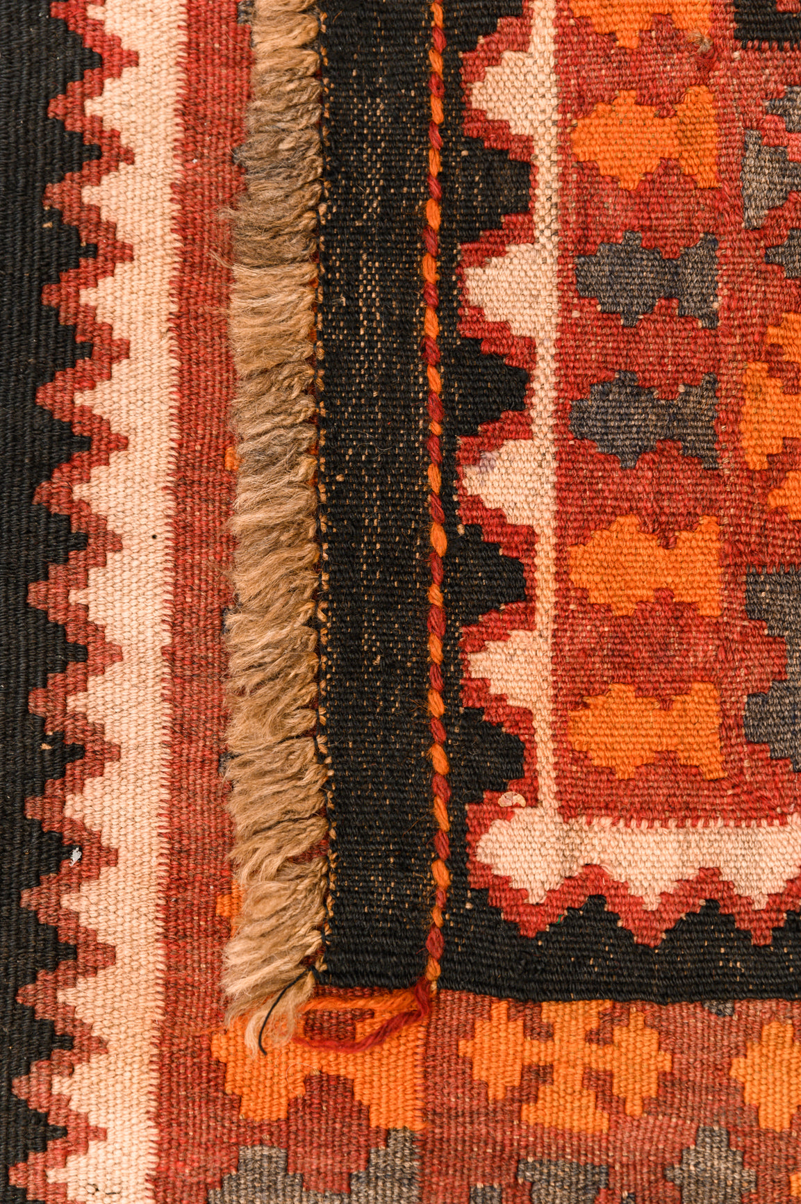 Orange Red Vintage Persian Kilim Runner 175cm x 66cm