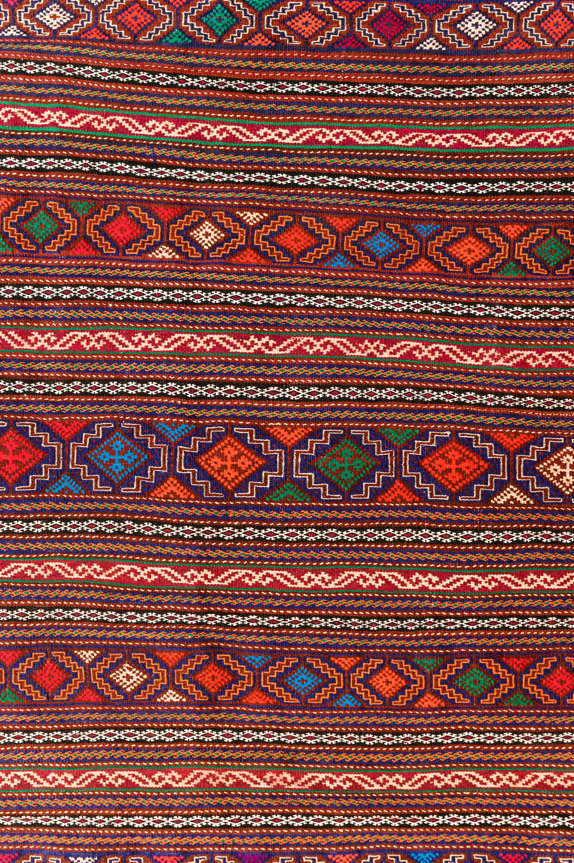 Multicolour Persian Sumak Kilim Wool Rug 199cm x 122cm