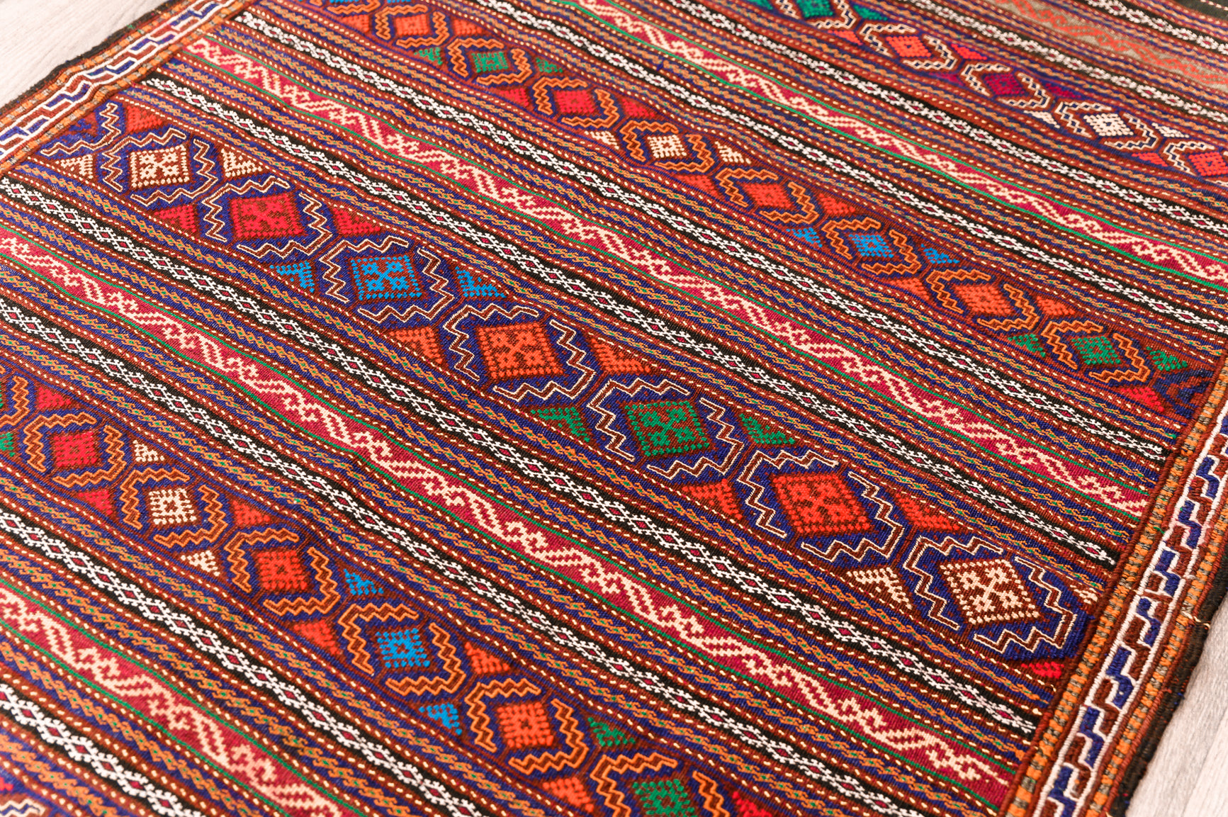 Multicolour Persian Sumak Kilim Wool Rug 199cm x 122cm