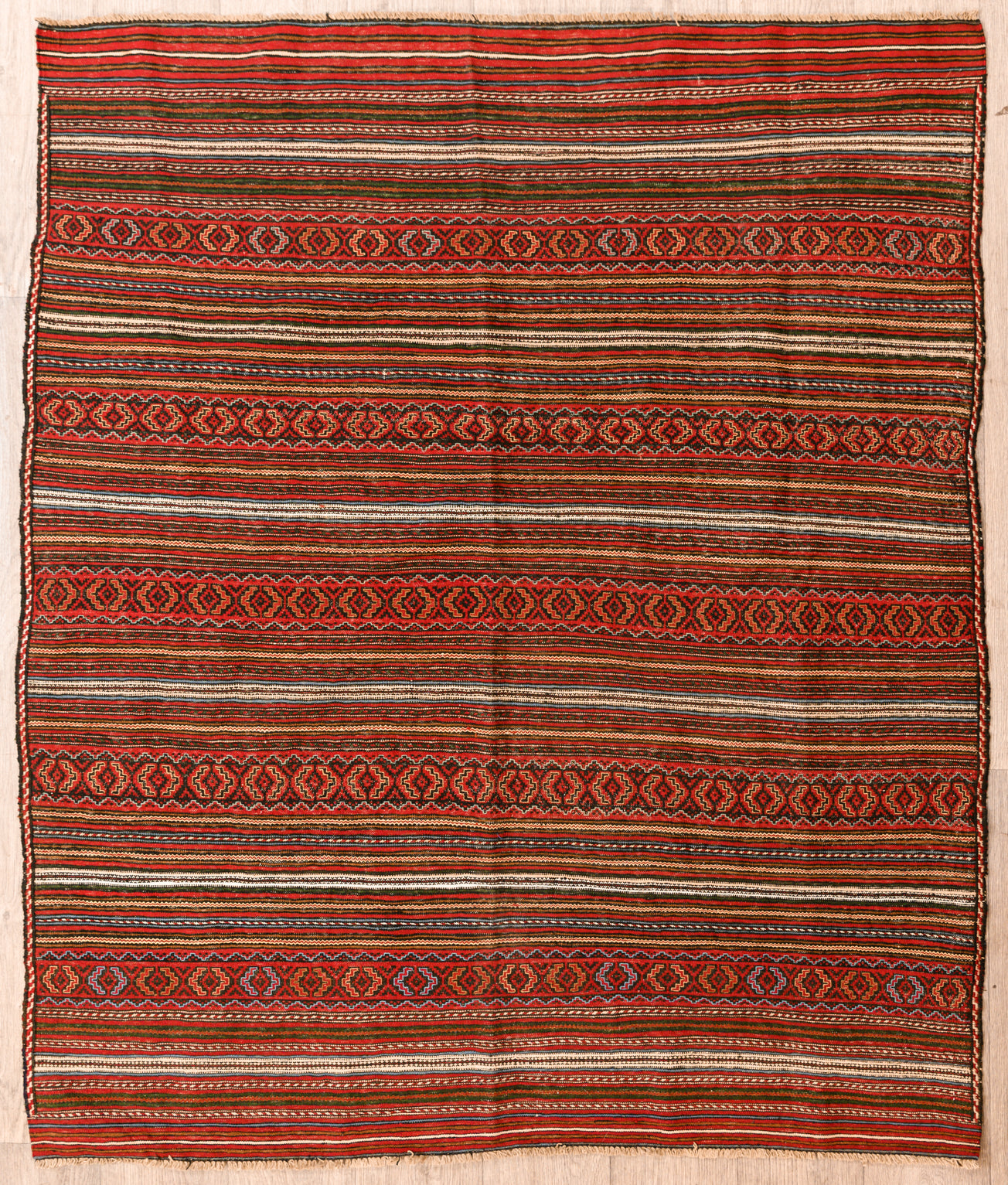 Red Vintage Persian Wool Sumak 177cm x 151cm