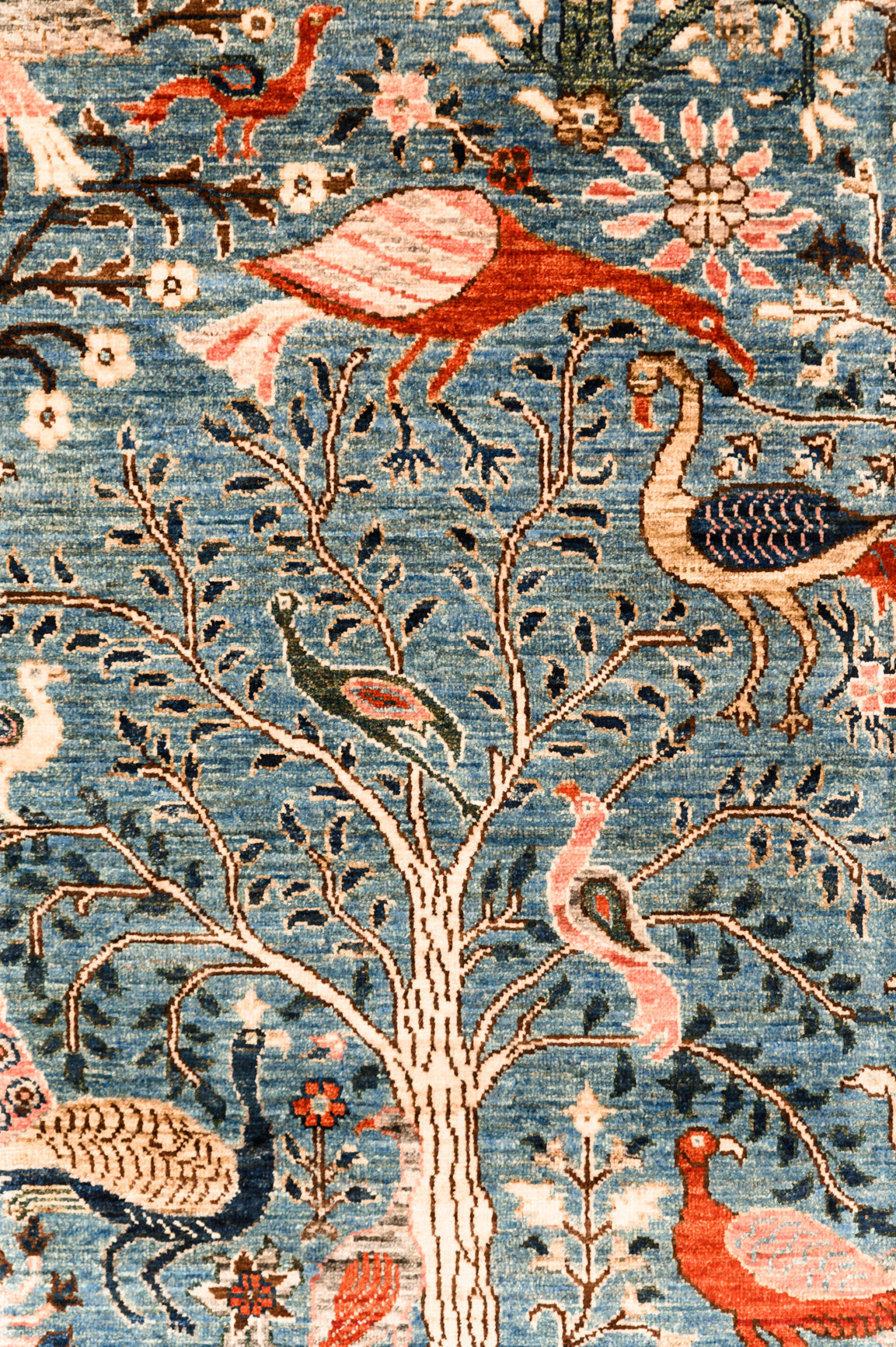 Blue Afghan Pictorial Chobi Wool Runner 351cm x 74cm