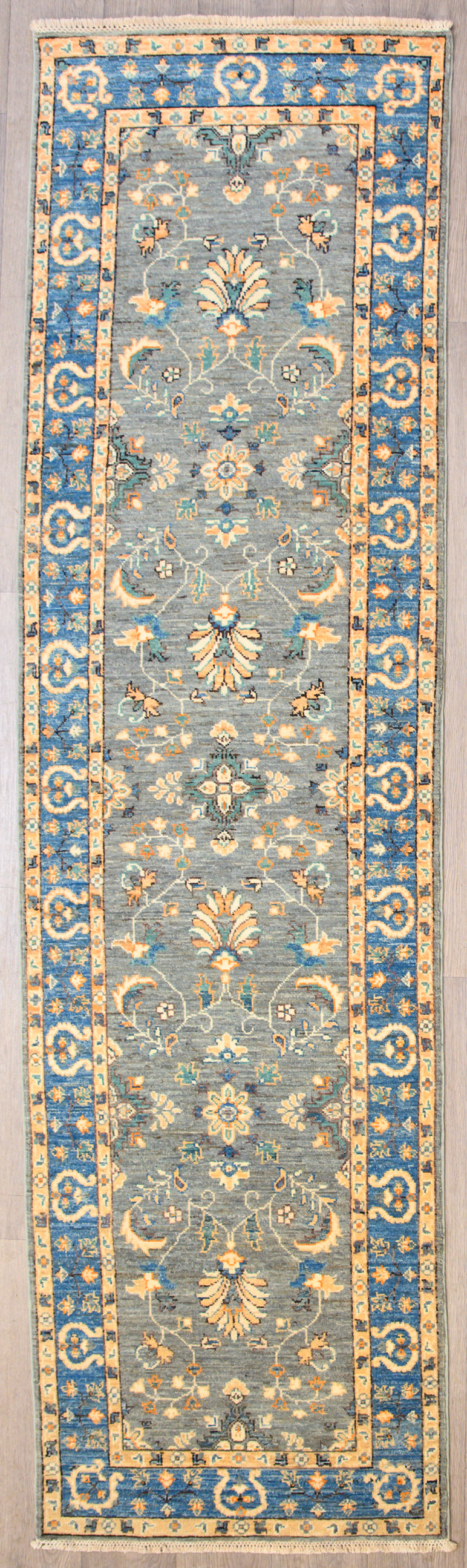 Grey Afghan Chobi Runner 314cm x 87cm