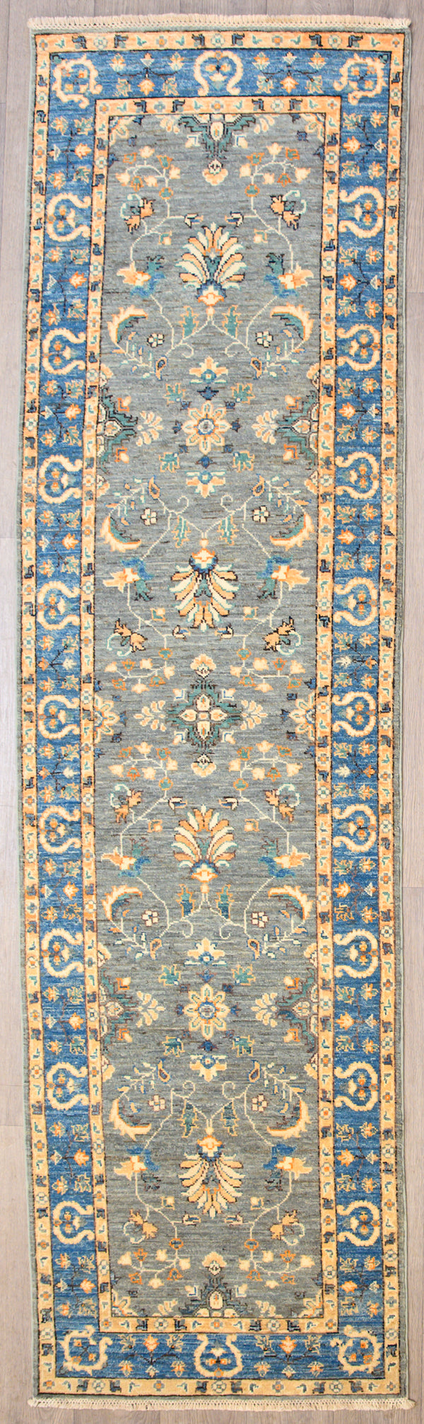Grey Afghan Chobi Runner 314cm x 87cm