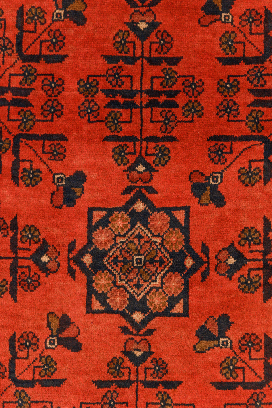 Red Afghan Khal Wool Rug 147cm x 99cm