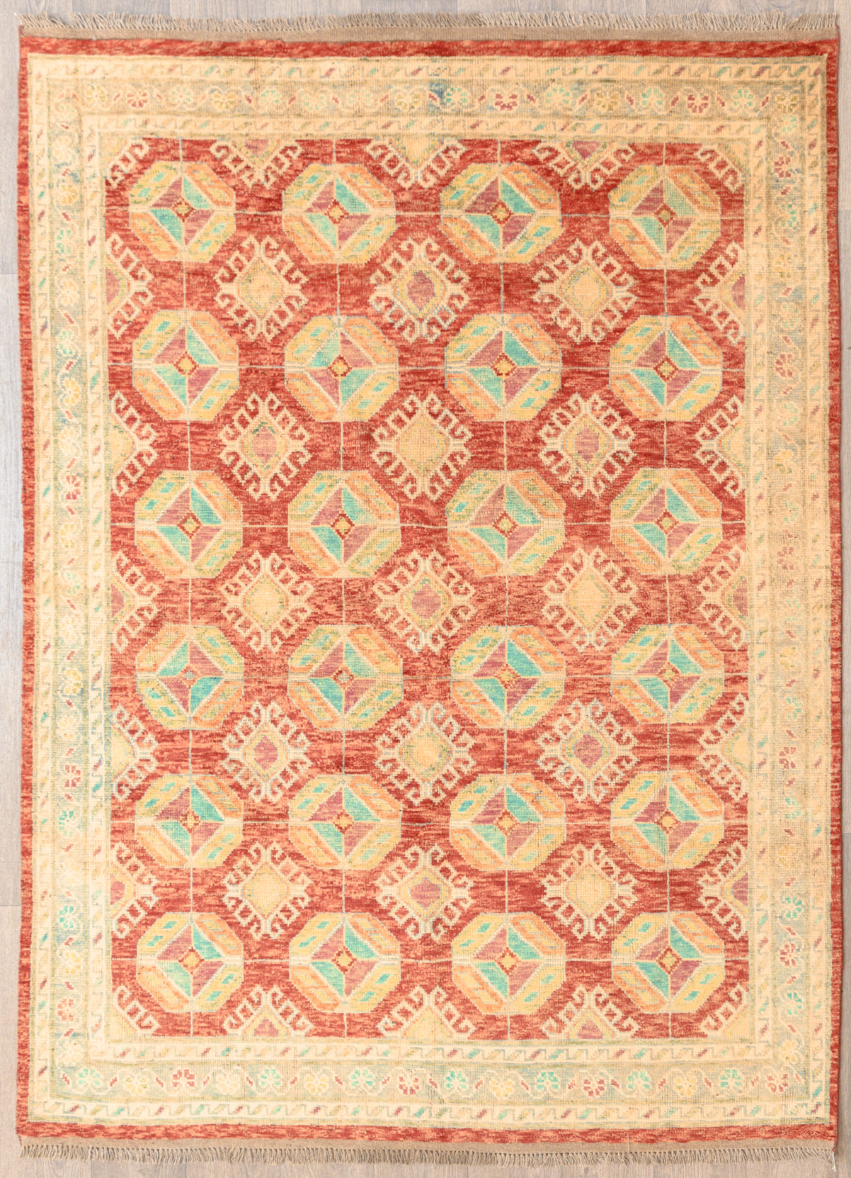 Orange Morrocan Oushak Wool Rug 233cm x 173cm