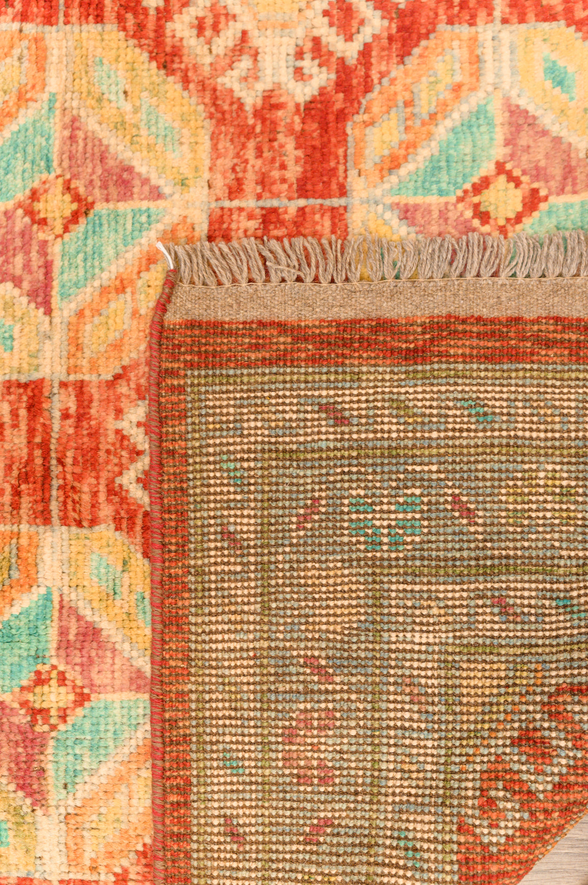 Orange Morrocan Oushak Wool Rug 233cm x 173cm