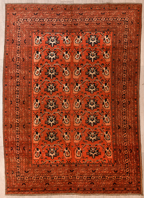 Vintage Terracotta Afghan Kundus Wool Rug 292cm x 205cm