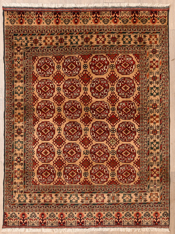 Beige Afghan Kundus Wool Rug 199cm x 151cm
