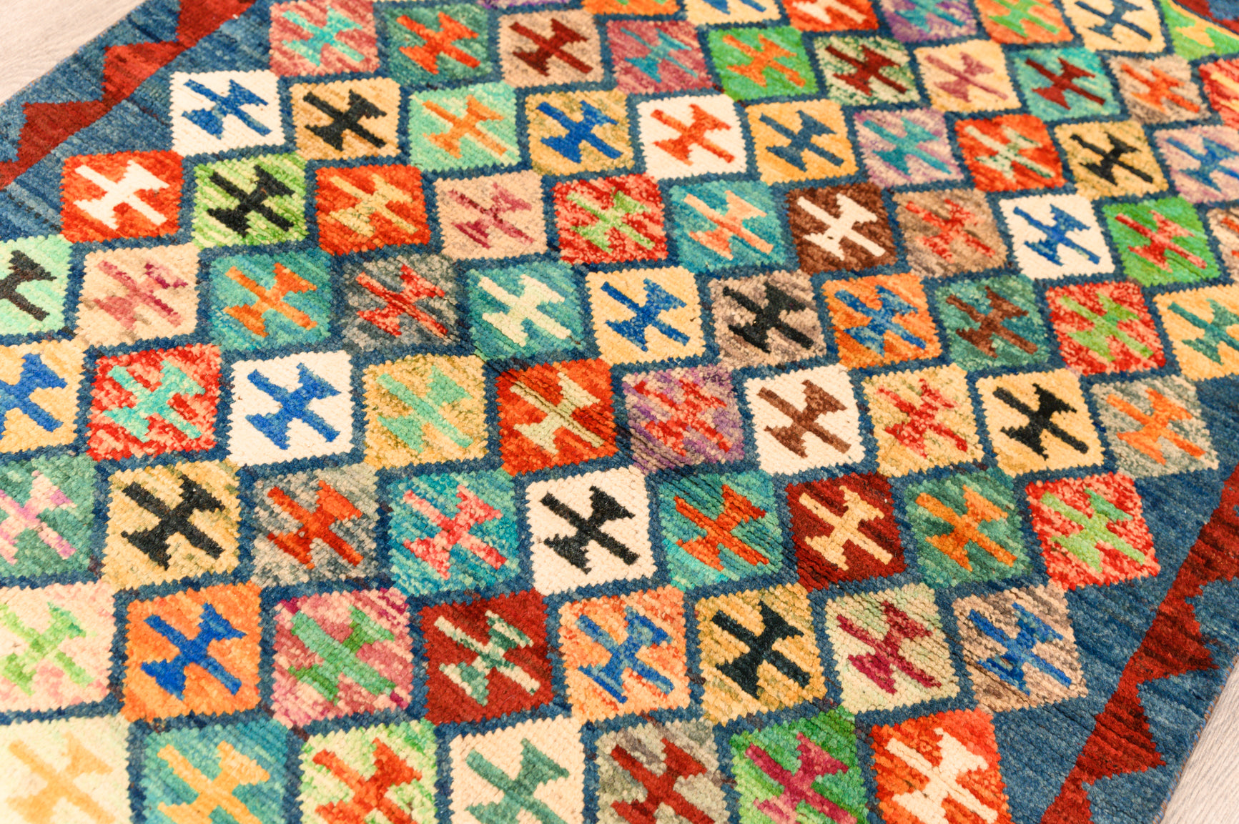 Multicolour Morrocan Oushak Wool Rug 148cm x 102cm