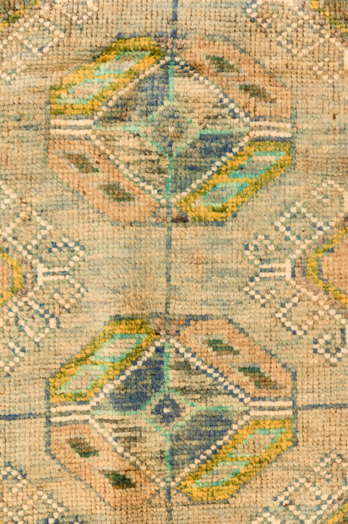 Light Green Morrocan Oushak Wool Rug 194cm x 151cm
