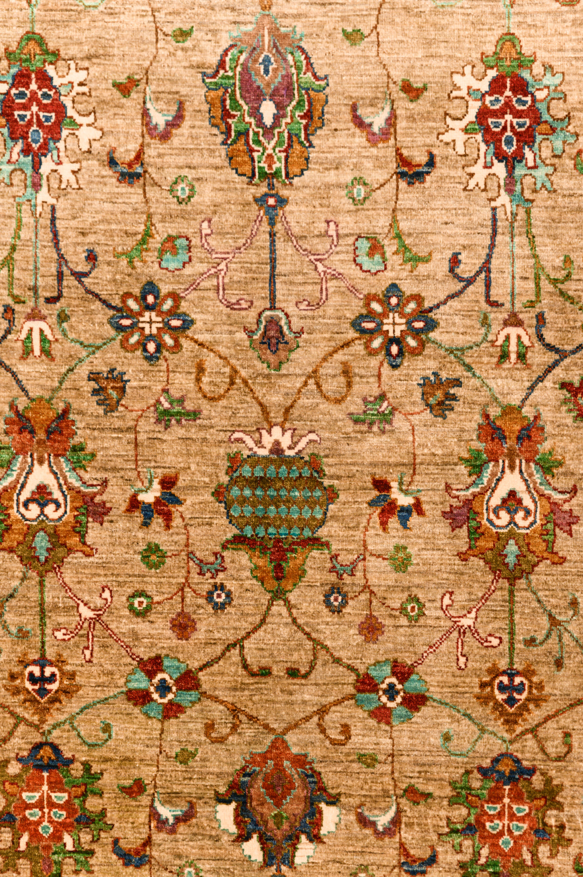 Taupe Afghan Chobi Wool Rug 199cm x 146cm