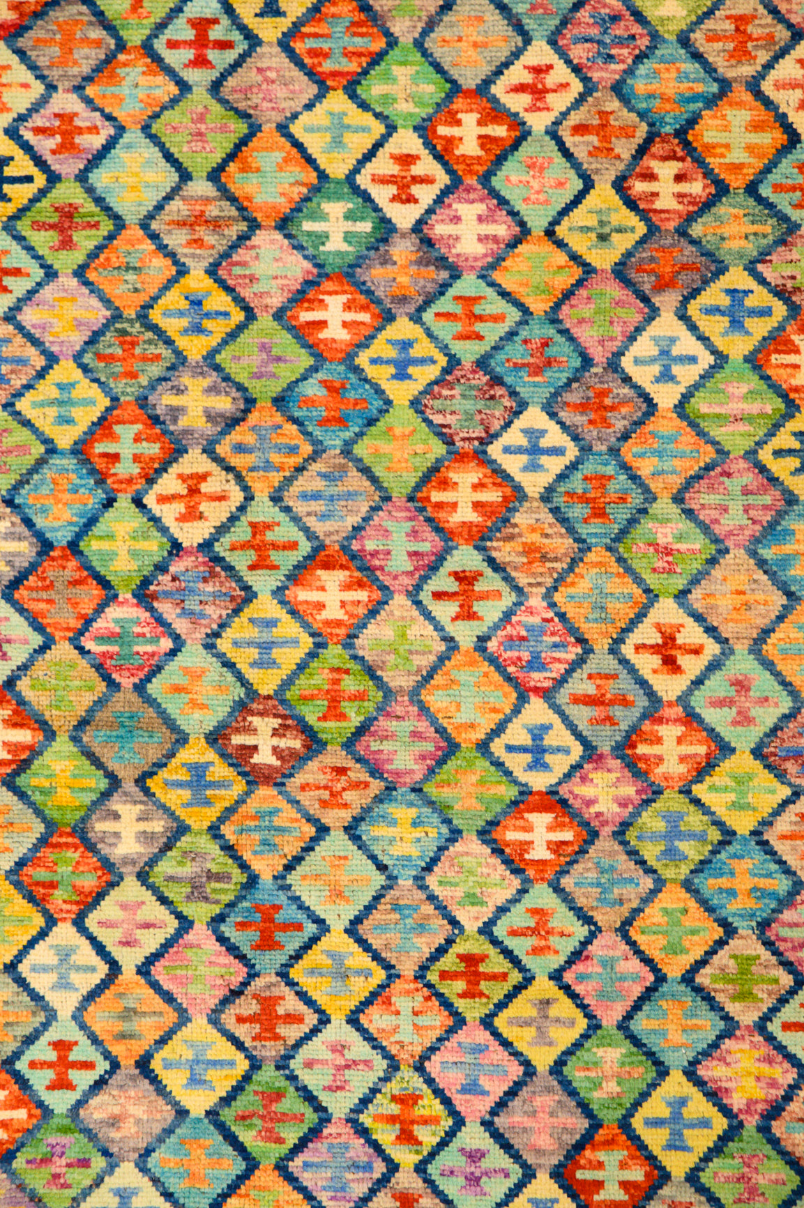 Multicolour Morrocan Oushak Wool Rug 247cm x 169cm