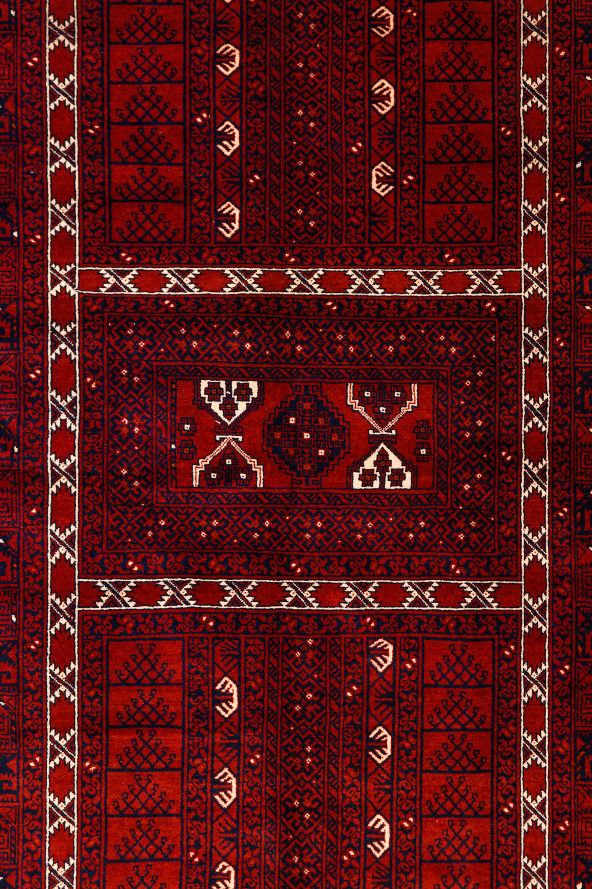 Red Fine Afghan Mazari Wool Rug  242cm x 159cm