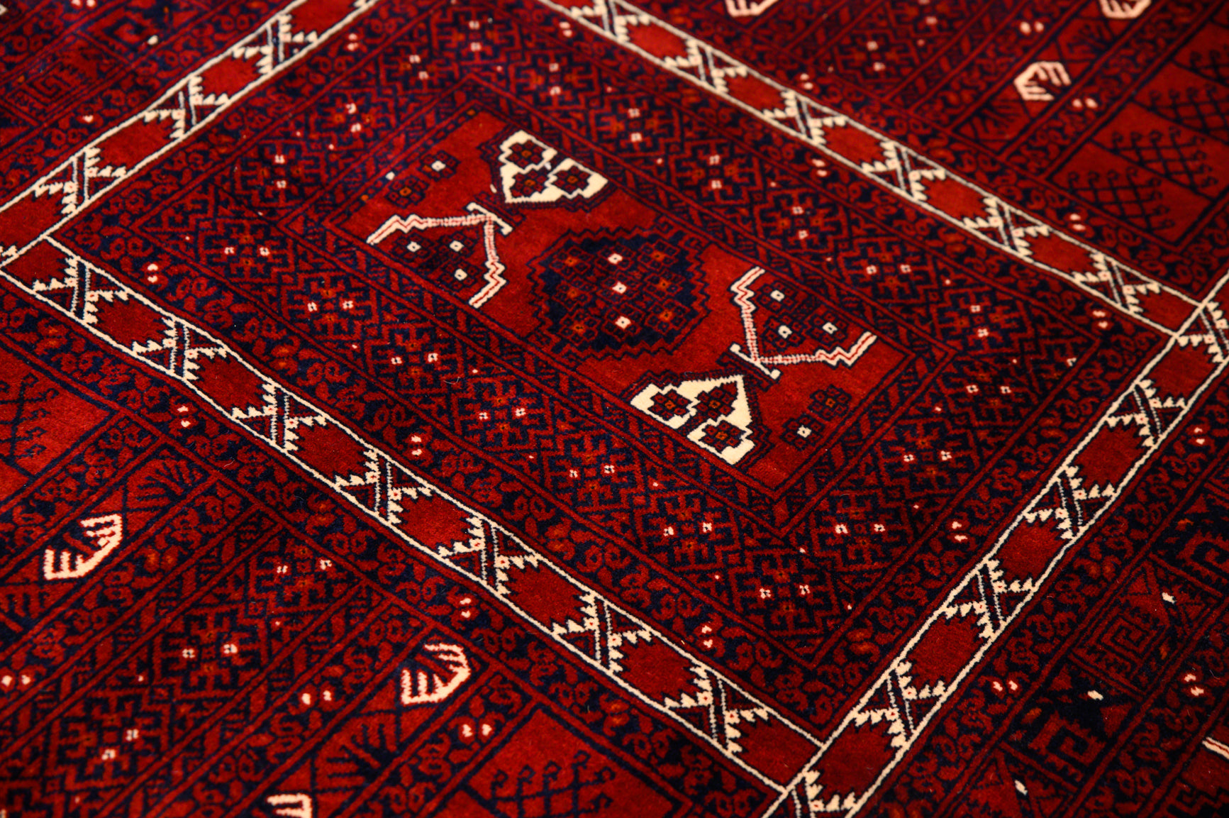 Red Fine Afghan Mazari Wool Rug  242cm x 159cm
