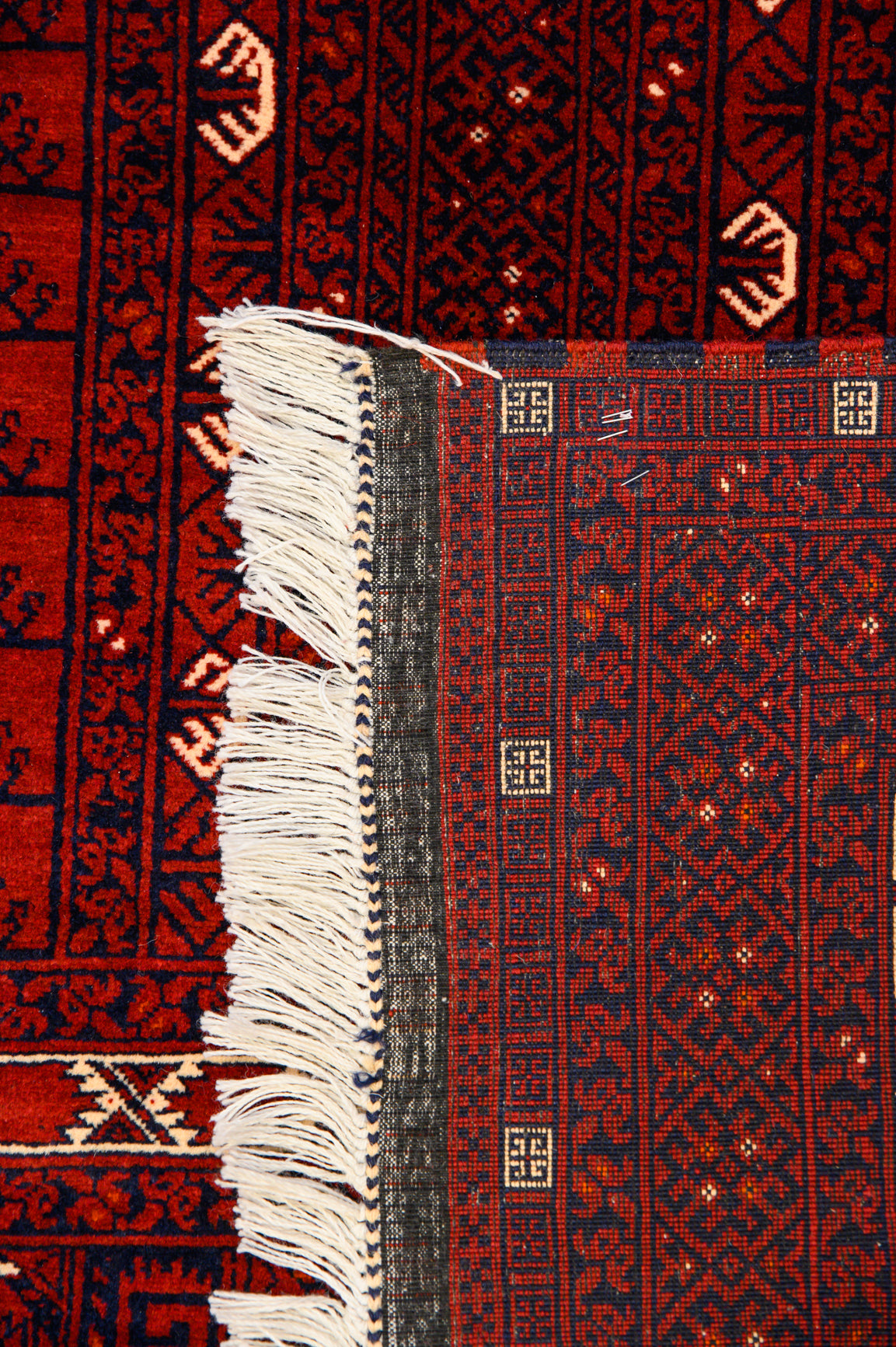 Red Fine Afghan Mazari Wool Rug  242cm x 159cm