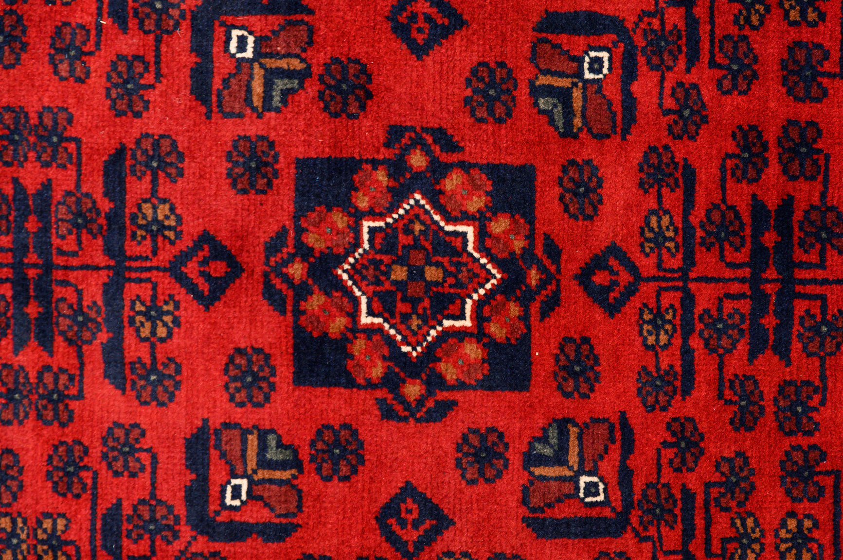 Red Fine Afghan Khamyab Wool Rug 241cm x 168cm