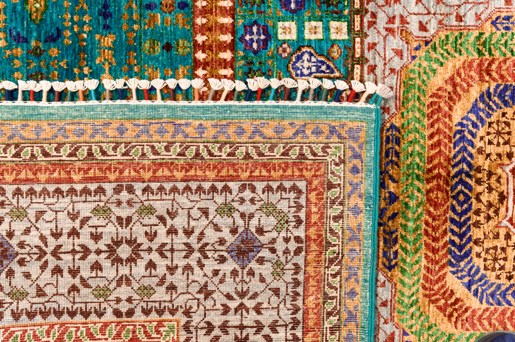 Turquoise Fine Mamluk Chobi 241cm x 175cm
