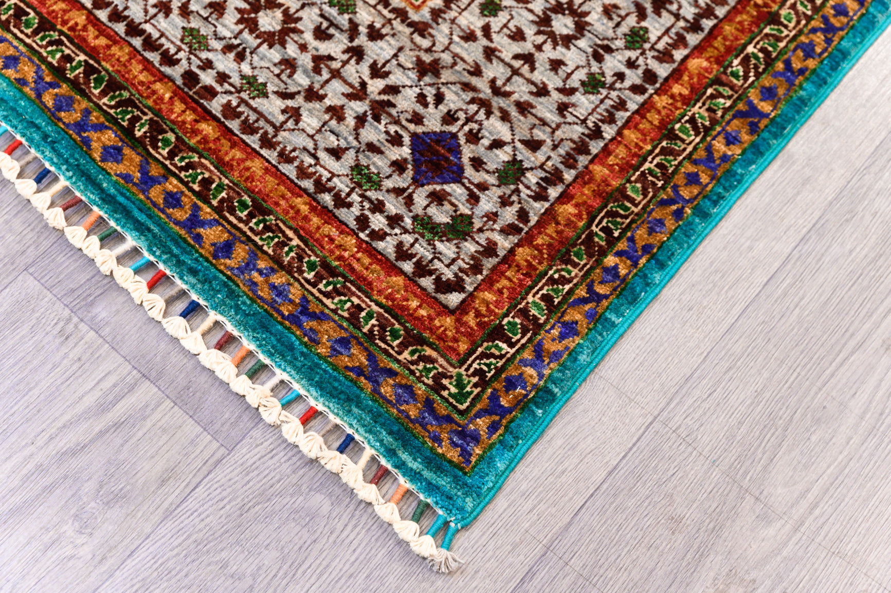 Turquoise Fine Mamluk Chobi 241cm x 175cm