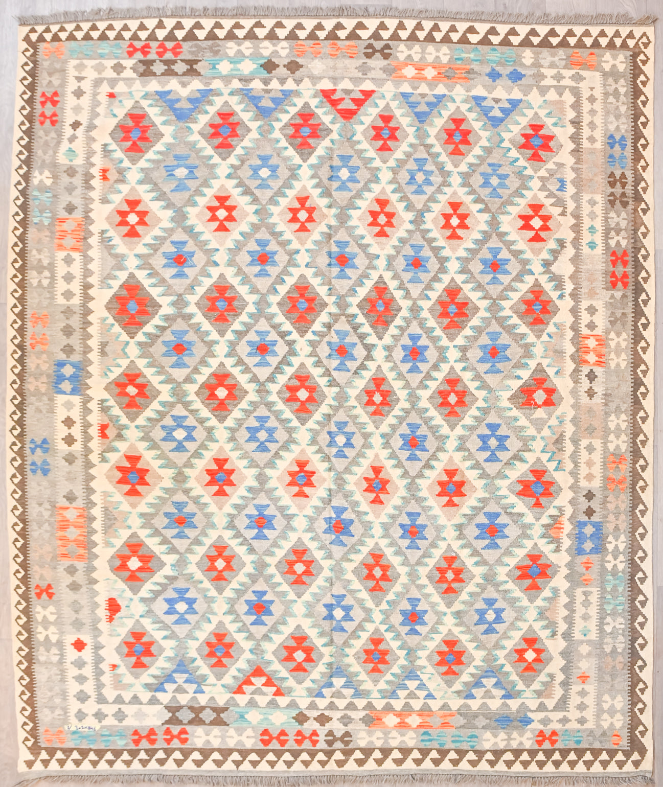 Muted Multicolour Boho Kilim 302cm x 246cm