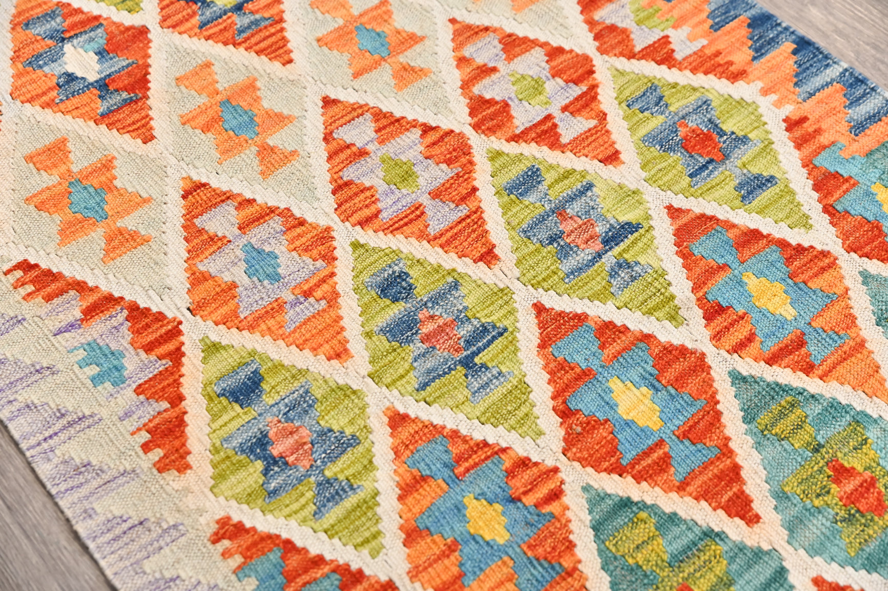 XL Multicolour Afghan Boho Kilim Wool Runner 486cm x 80cm