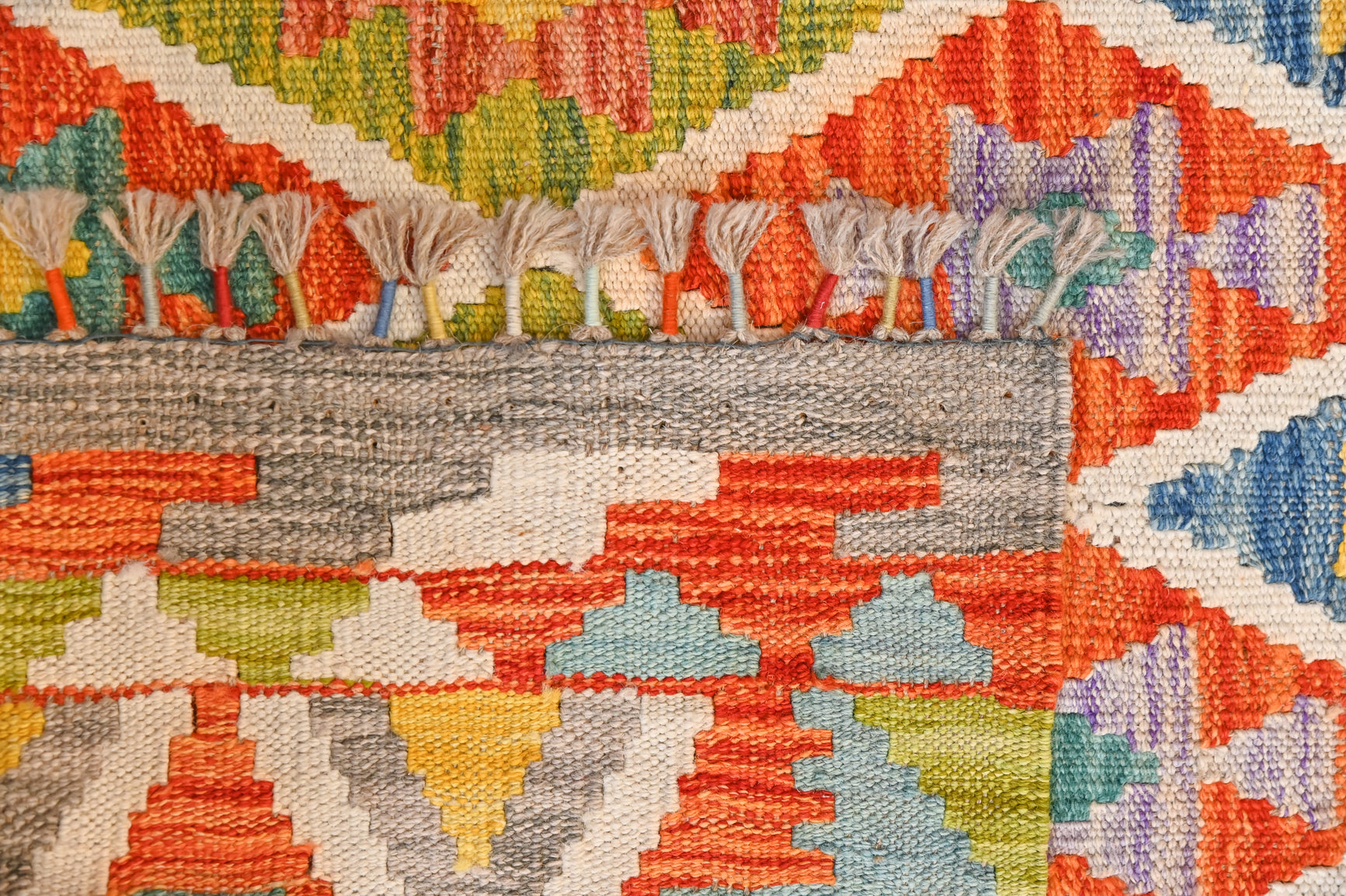 XL Multicolour Afghan Boho Kilim Wool Runner 486cm x 80cm