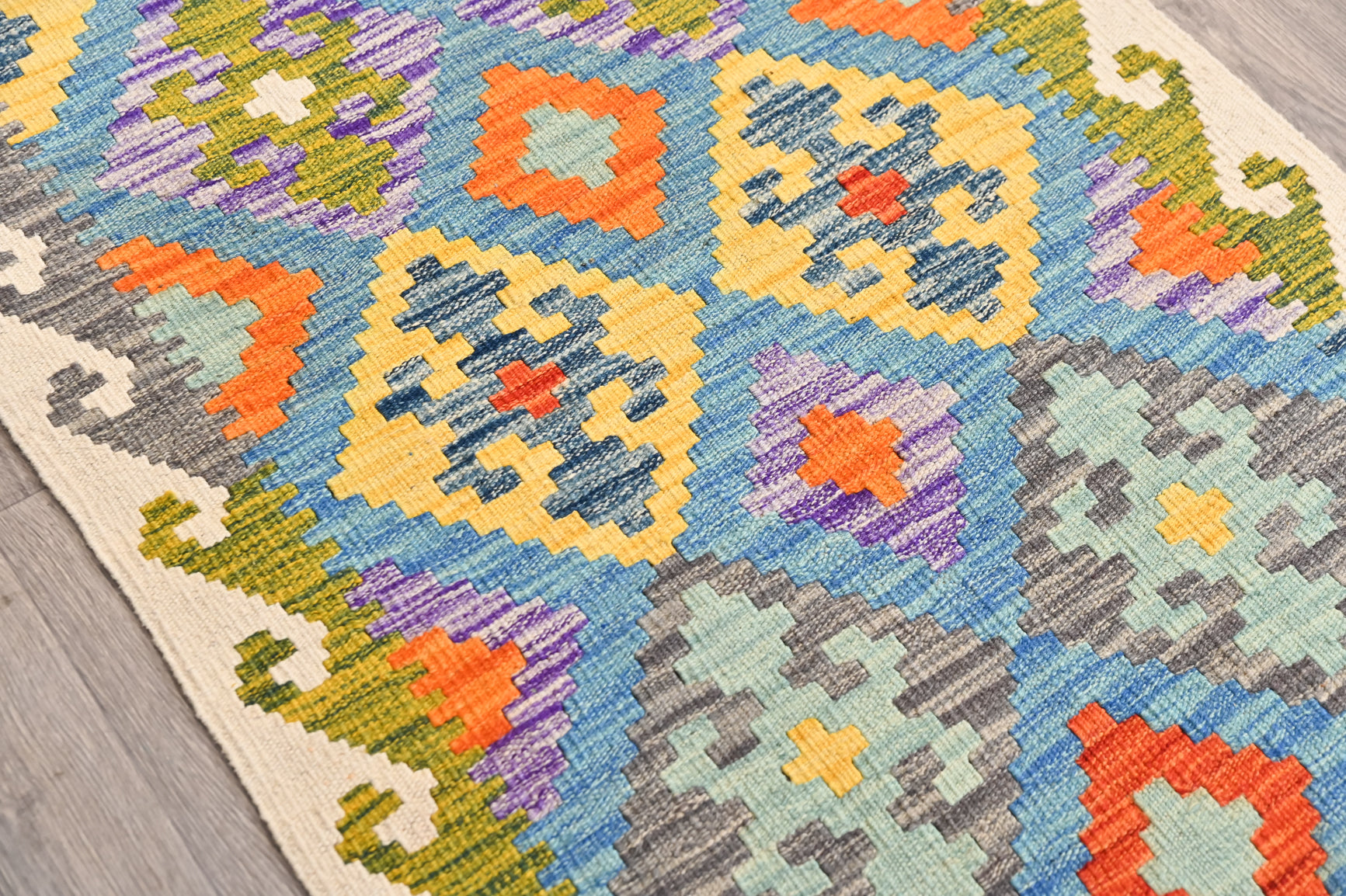 XL Multicolour Afghan Boho Kilim Wool Runner 503cm x 82cm