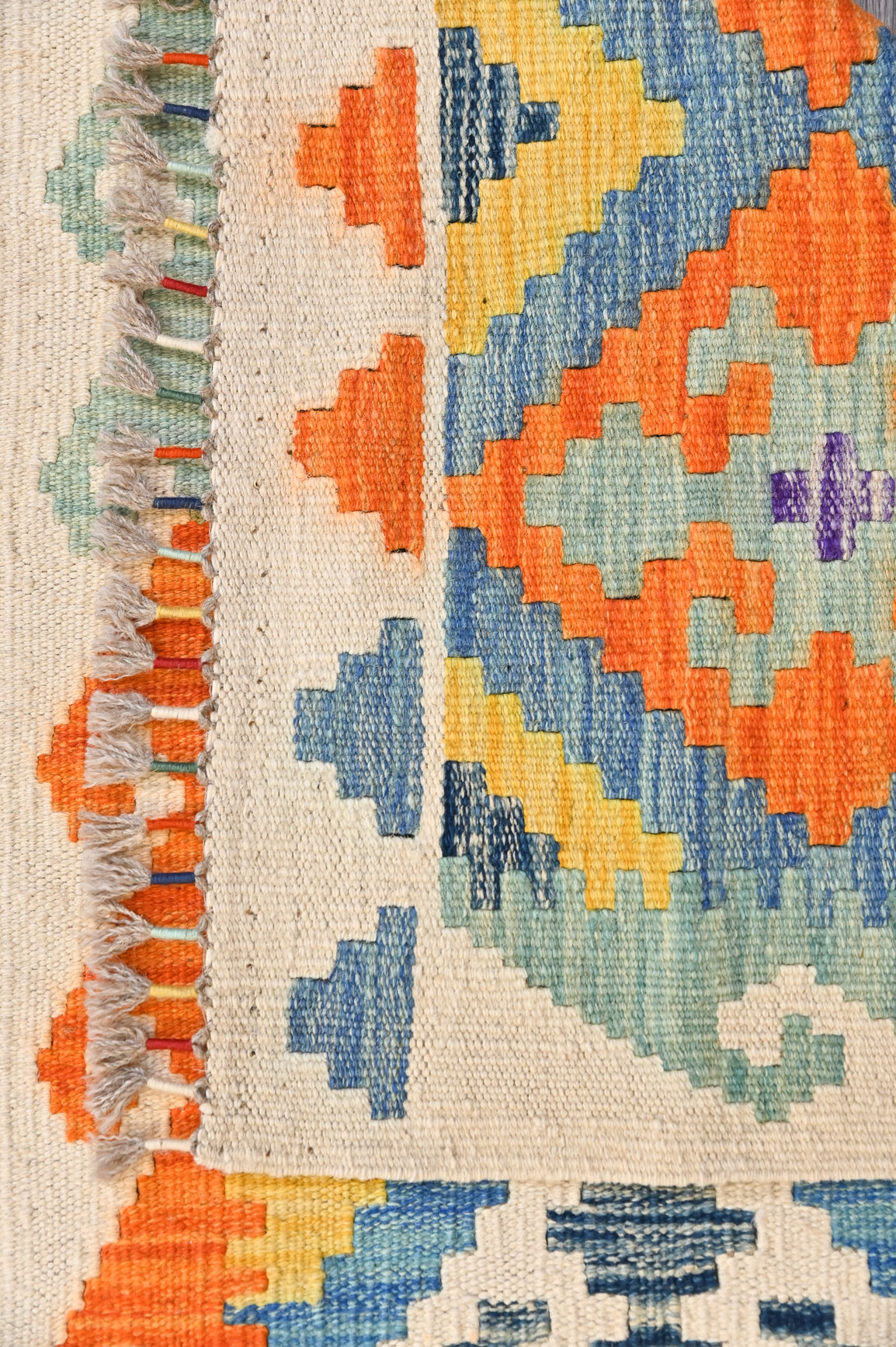 XL Multicolour Afghan Boho Kilim Wool Runner 503cm x 82cm