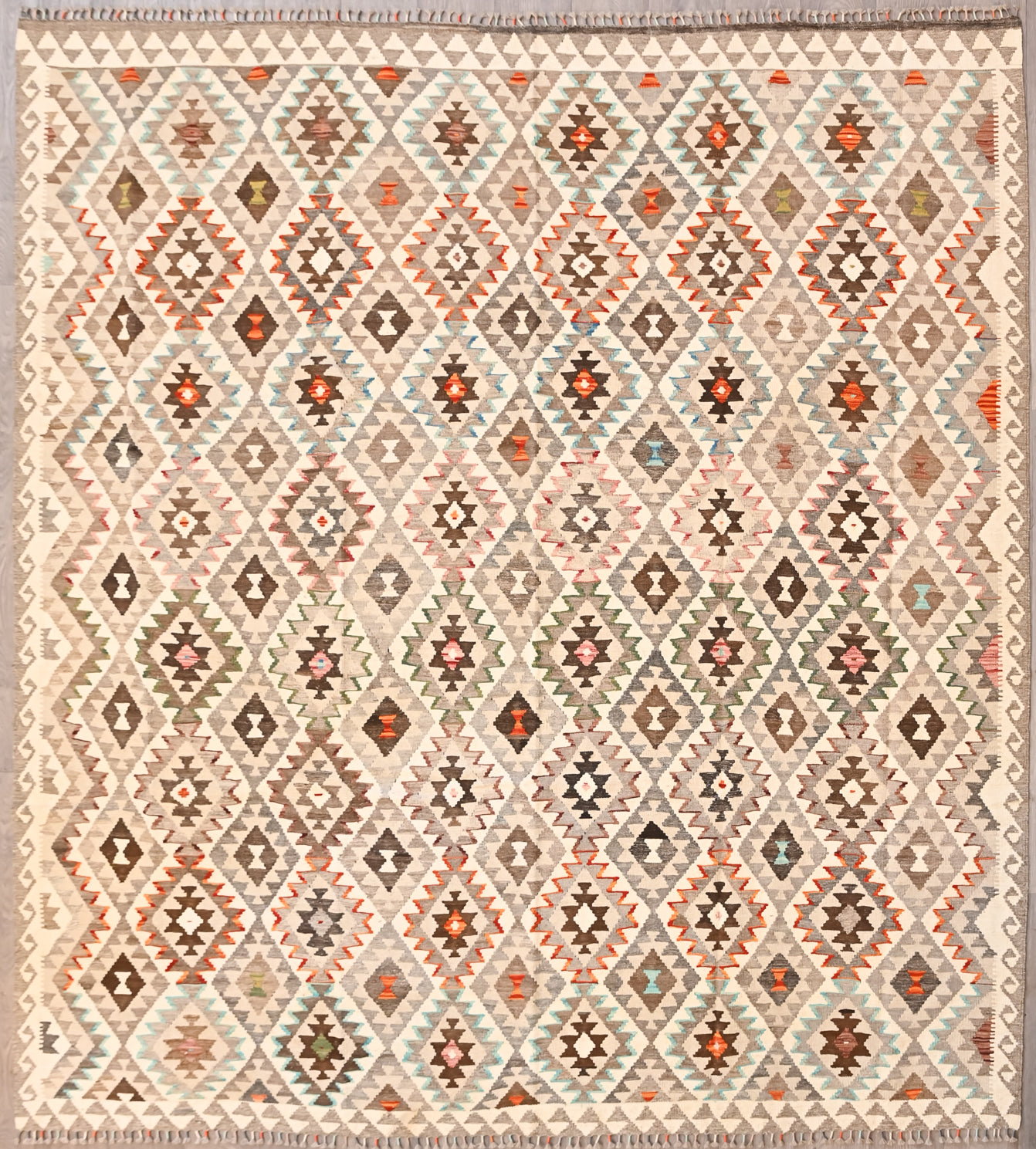 Muted Multicolour Afghan Boho Kilim 305cm x 262cm