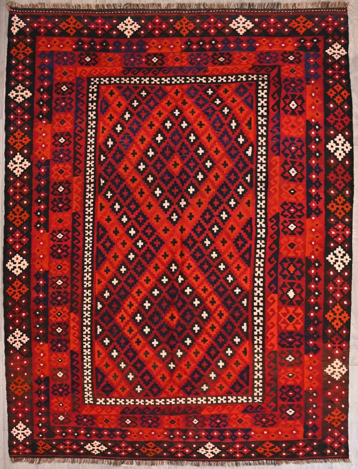 Red Vintage Persian Kilim 273cm x 209cm