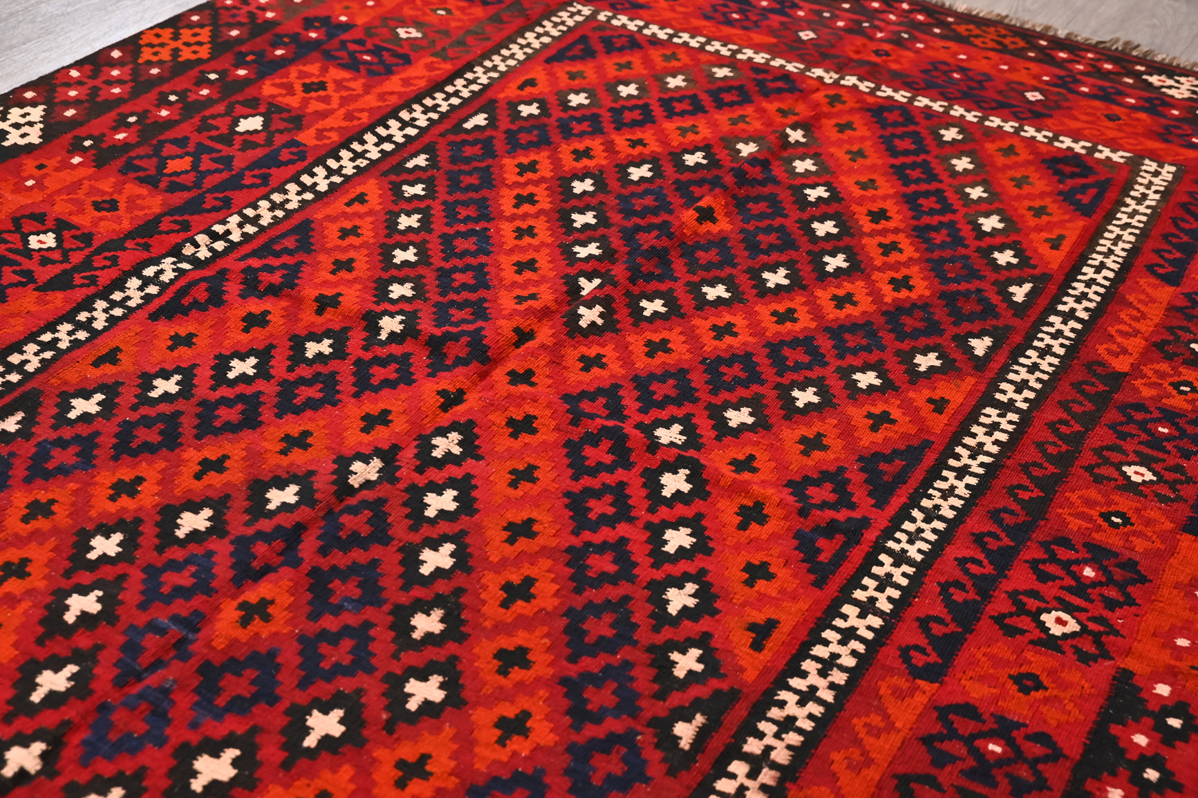 Red Vintage Persian Kilim 273cm x 209cm