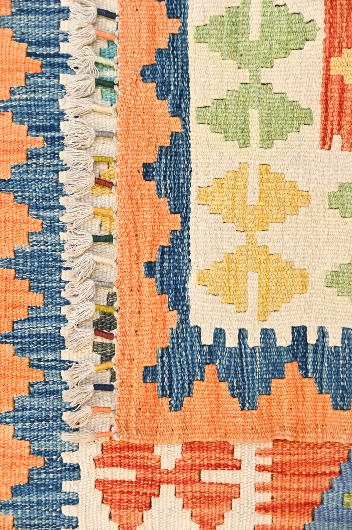 XL Multicolour Afghan Boho Kilim Wool Runner 481cm x 80cm