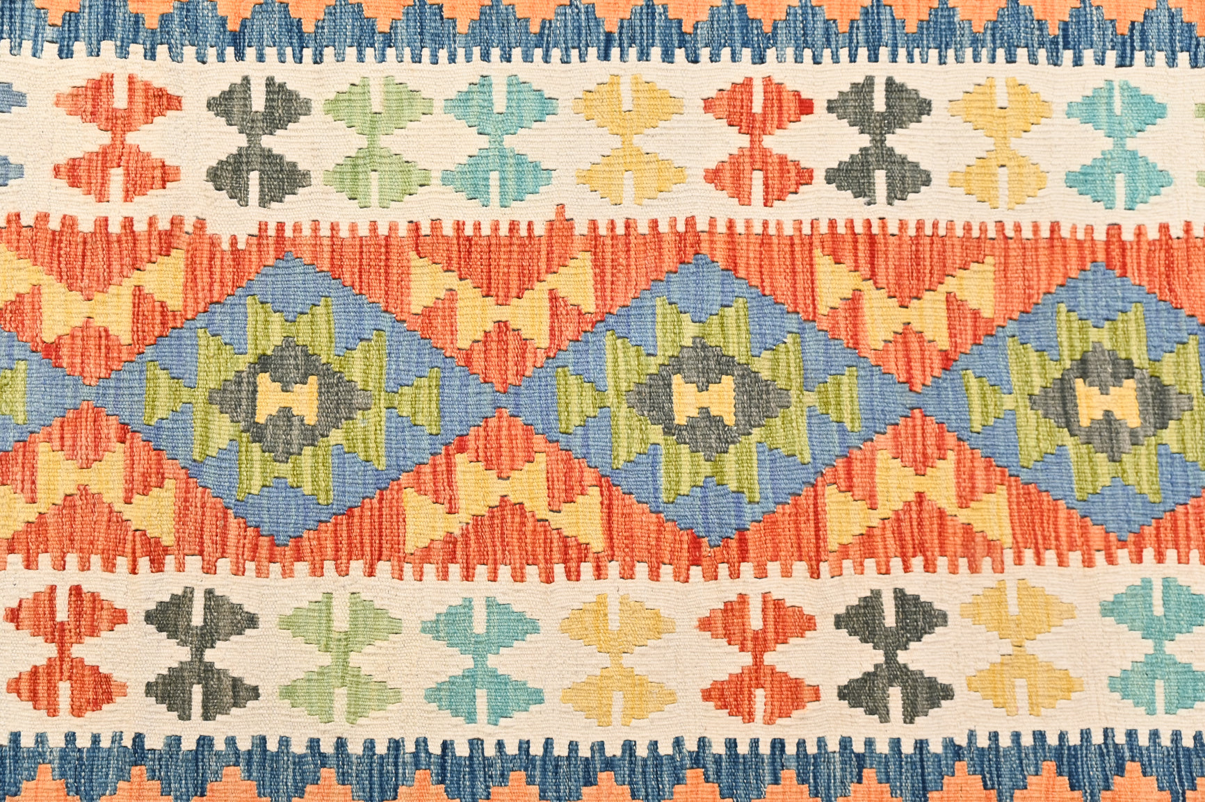 XL Multicolour Afghan Boho Kilim Wool Runner 481cm x 80cm